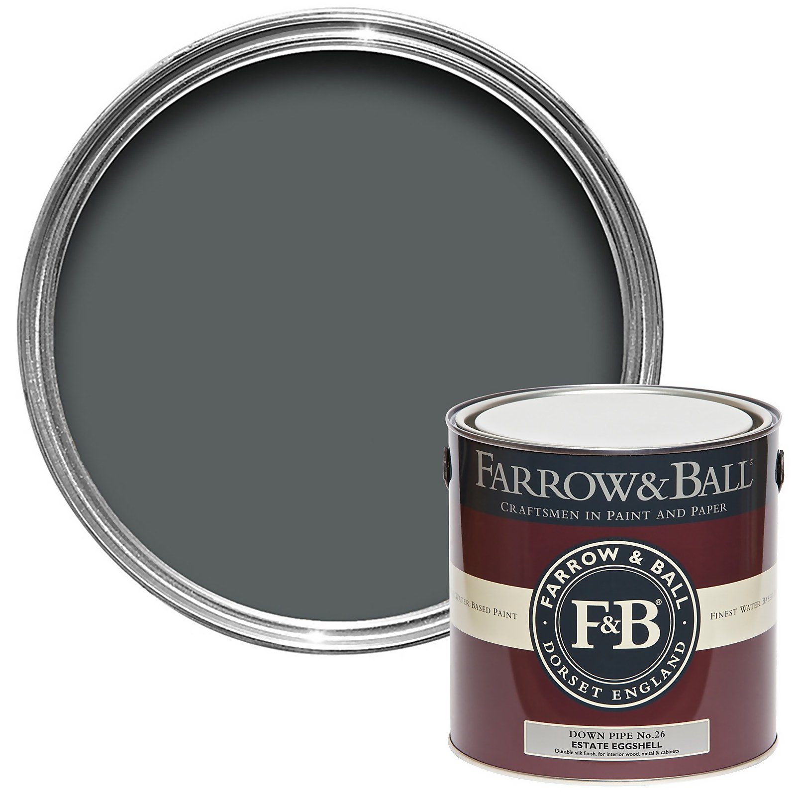 Farrow & Ball Estate Eggshell Paint Down Pipe No.26 - 2.5L