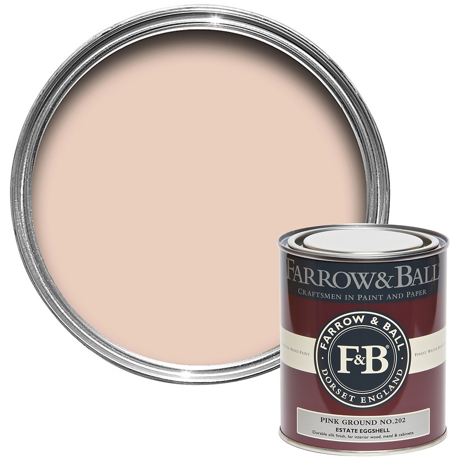 Farrow & Ball Estate Eggshell Paint Pink Ground No.202 - 750ml