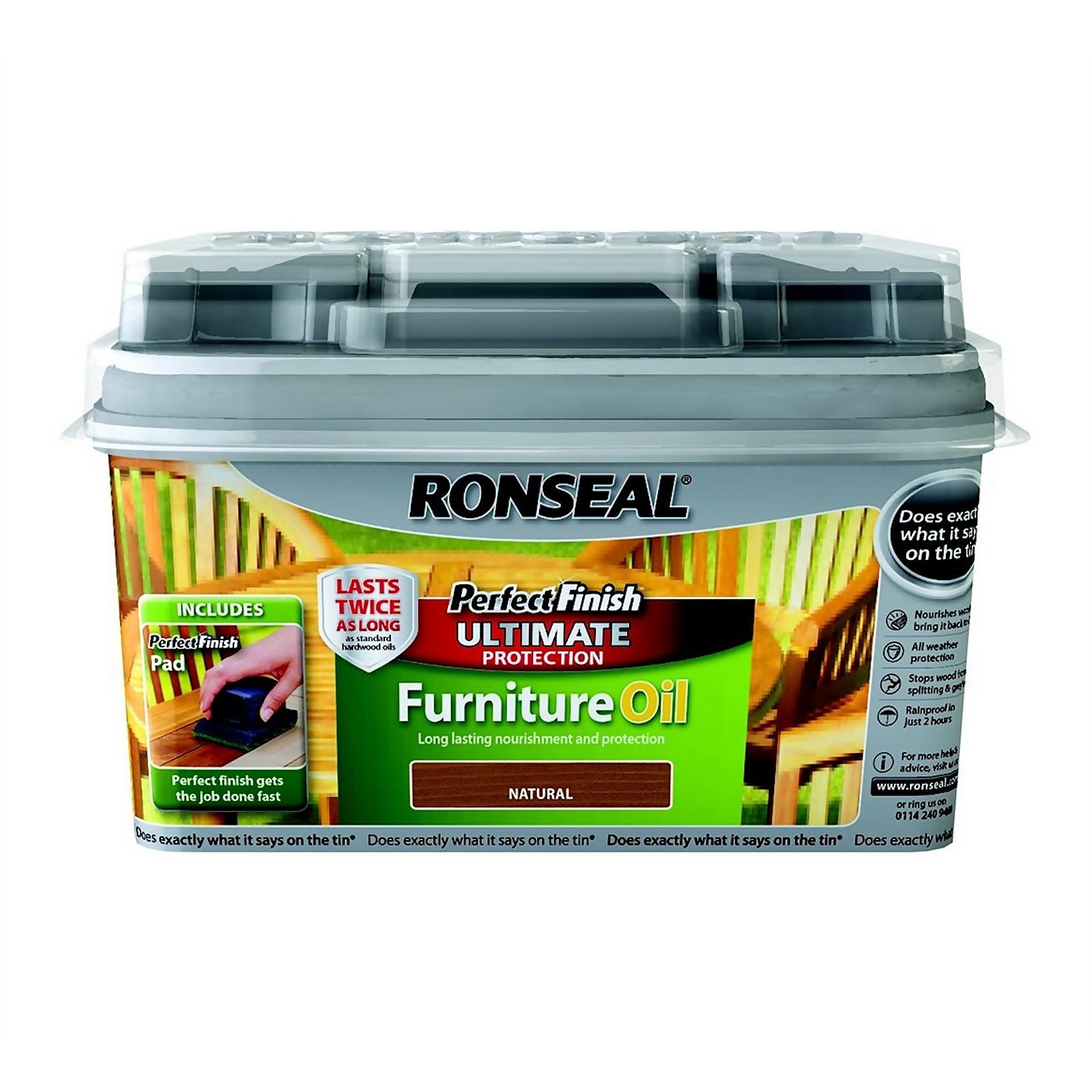 Photo of Ronseal Perfect Finish Garden Furniture Oil Natural - 750ml