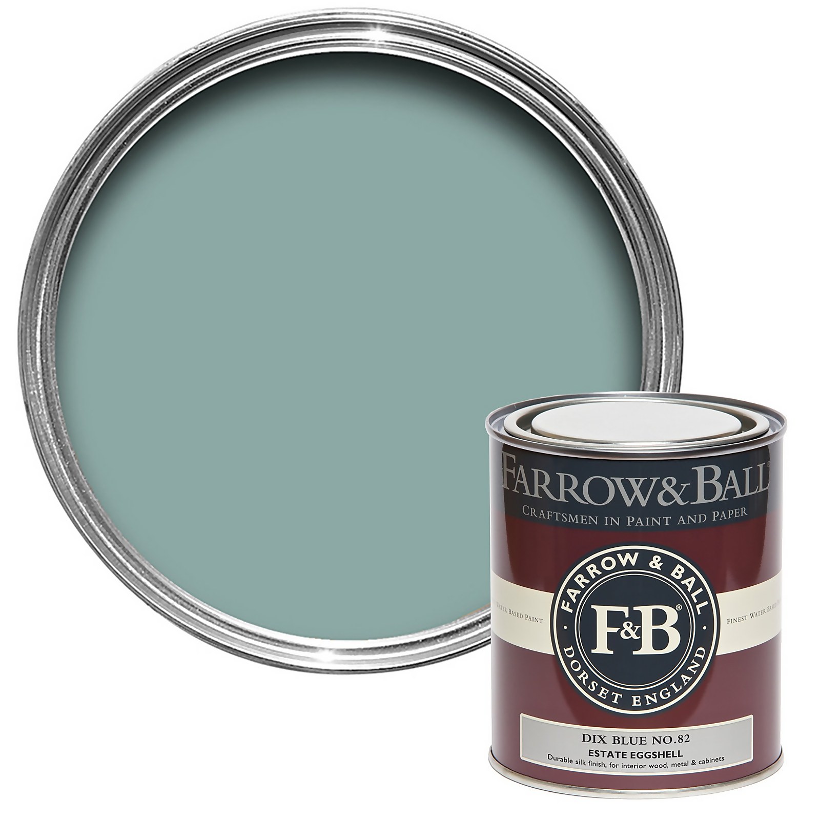 Farrow & Ball Estate Eggshell Paint Dix Blue No.82 - 750ml