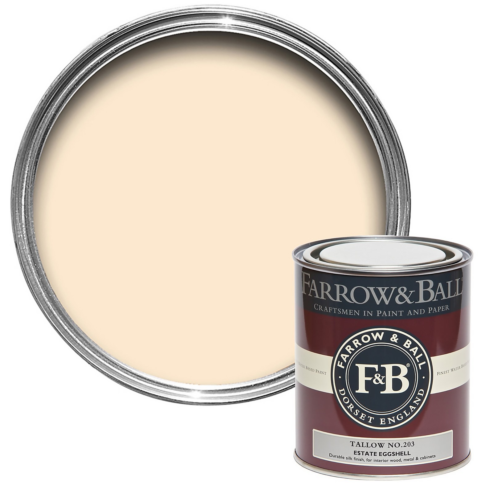 Farrow & Ball Estate Eggshell Paint Tallow No.203 - 750ml