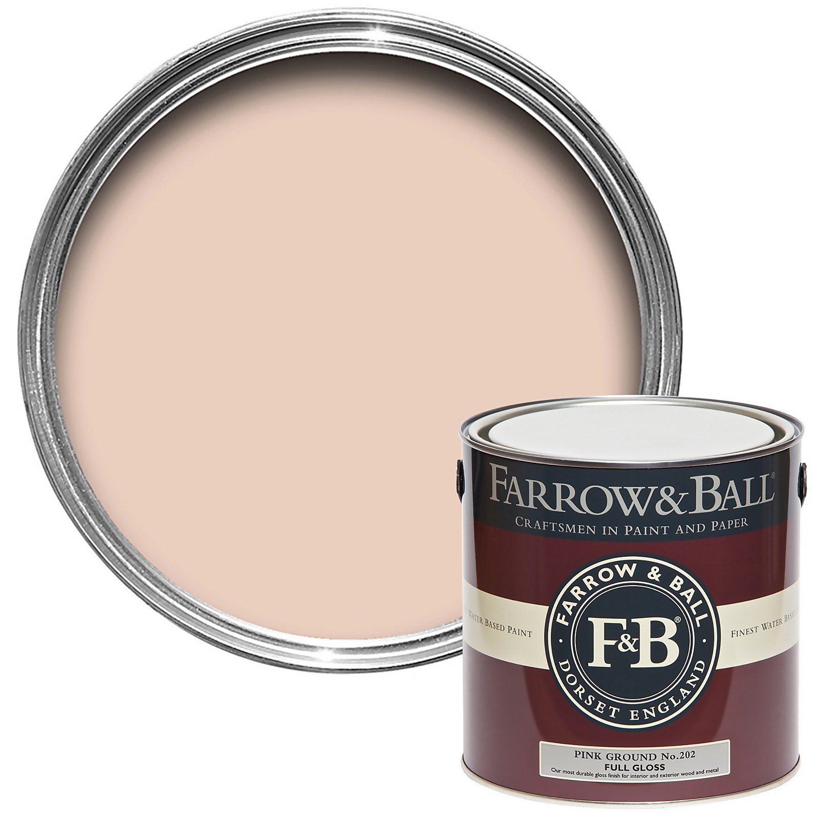 Farrow & Ball Full Gloss Paint Pink Ground No.202 - 2.5L