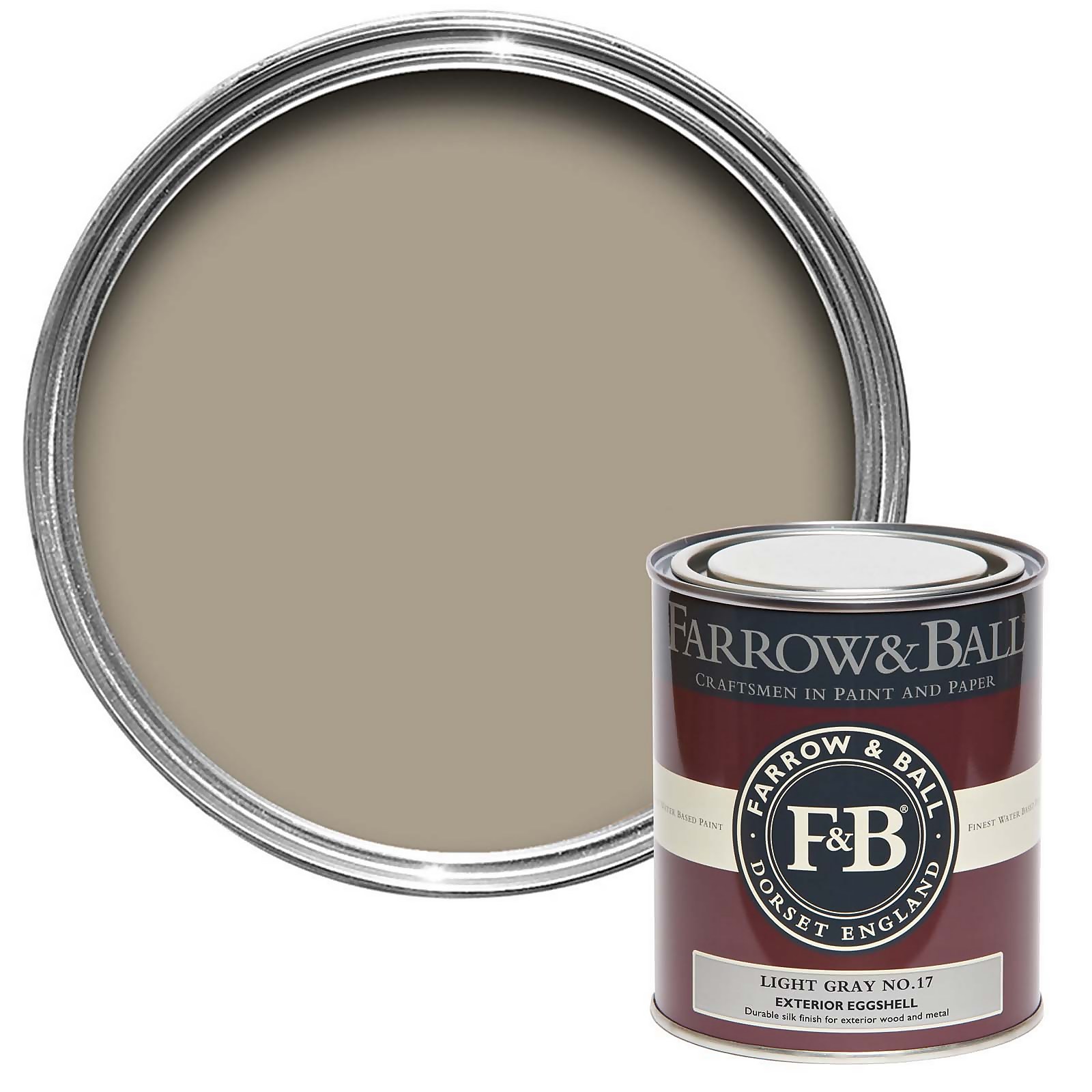 Farrow & Ball Exterior Eggshell Paint Light Gray No.22 - 750ml