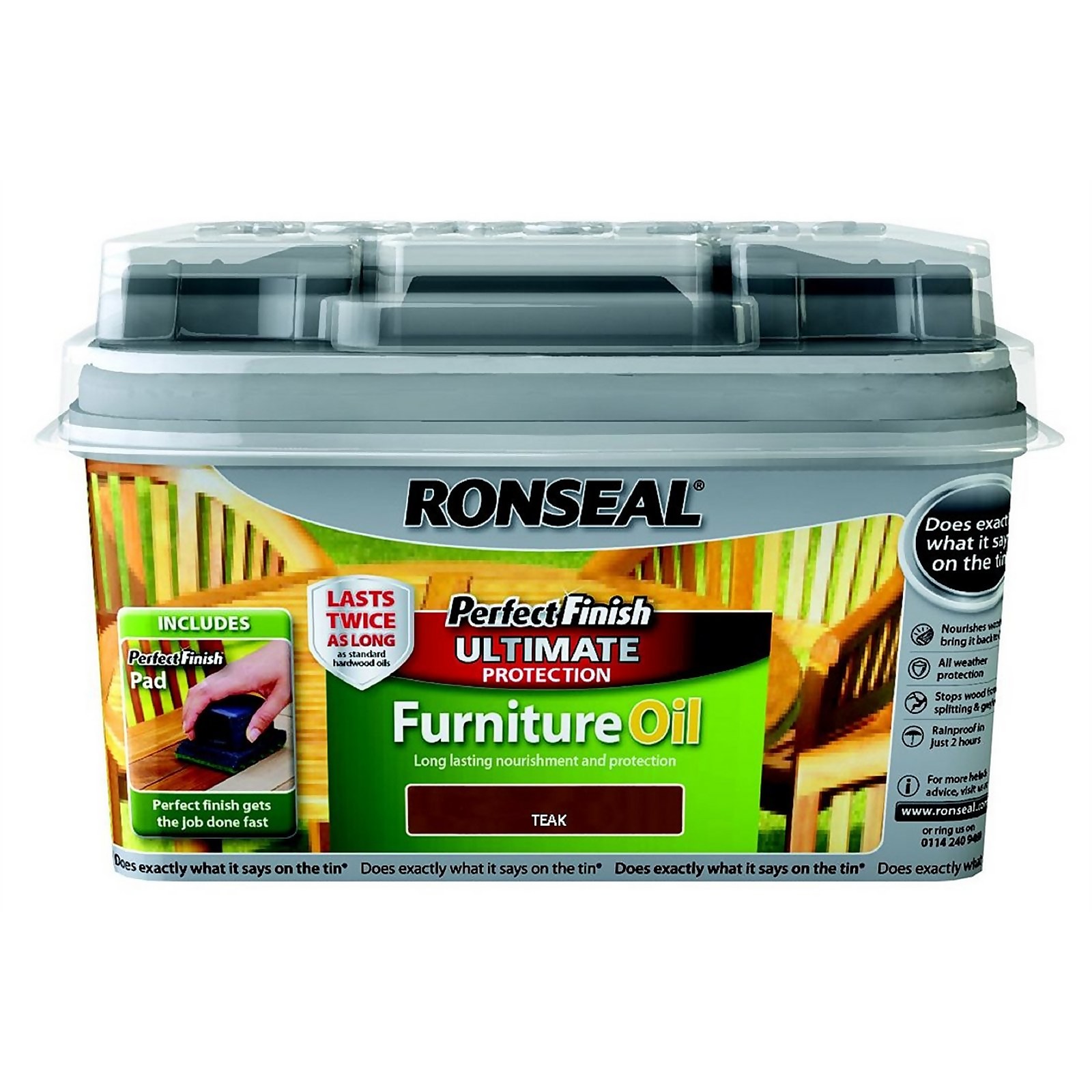 Photo of Ronseal Perfect Finish Garden Furniture Oil Teak - 750ml