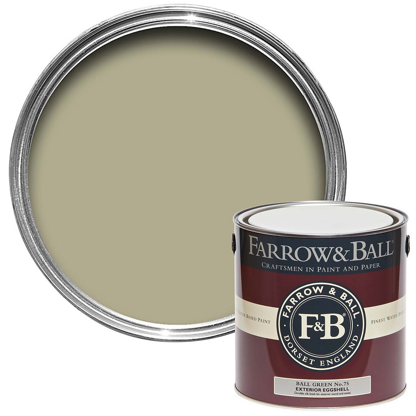 Farrow & Ball Exterior Eggshell Ball Green No.75 - No.75 2.5L