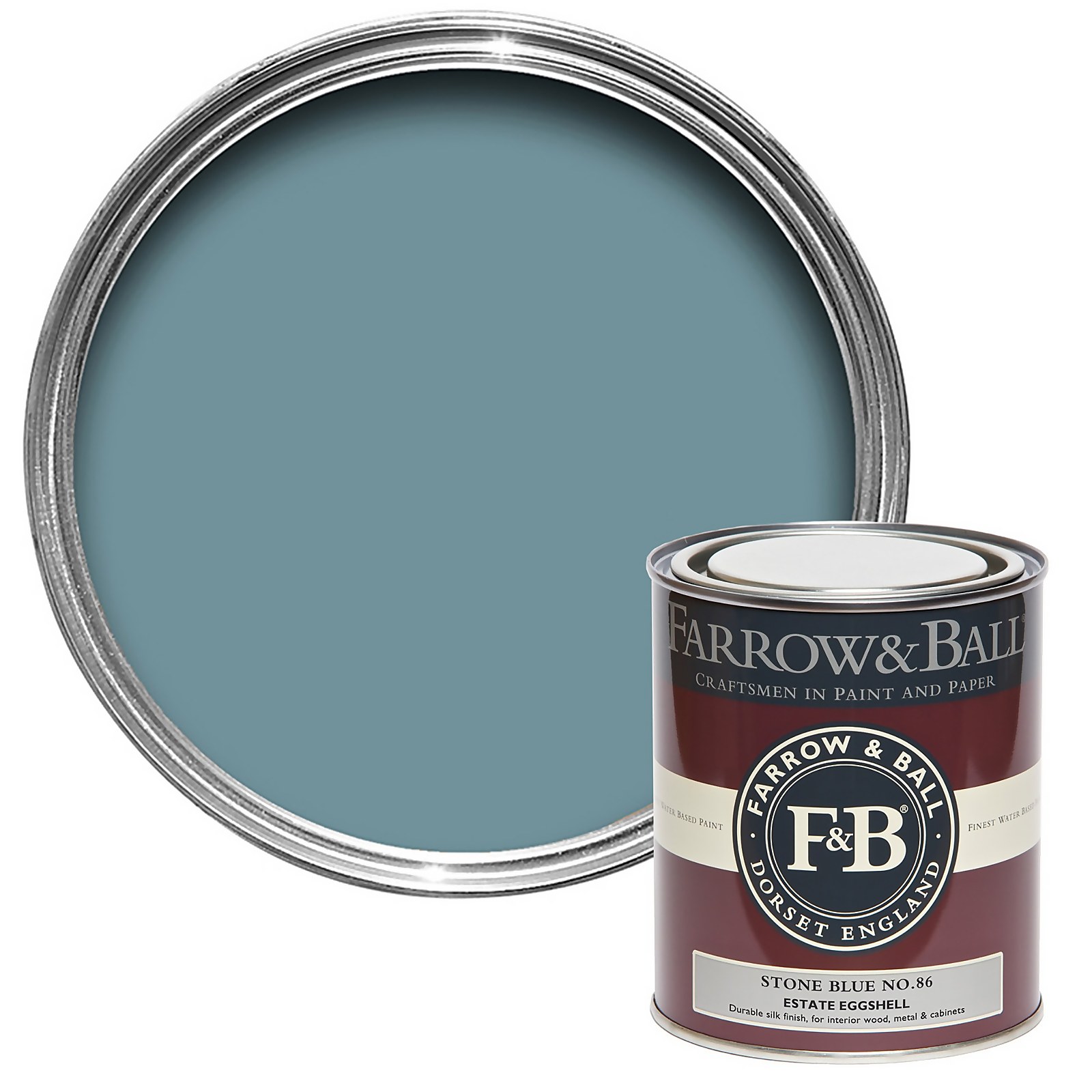 Farrow & Ball Estate Eggshell Stone Blue No.86 - 750ml