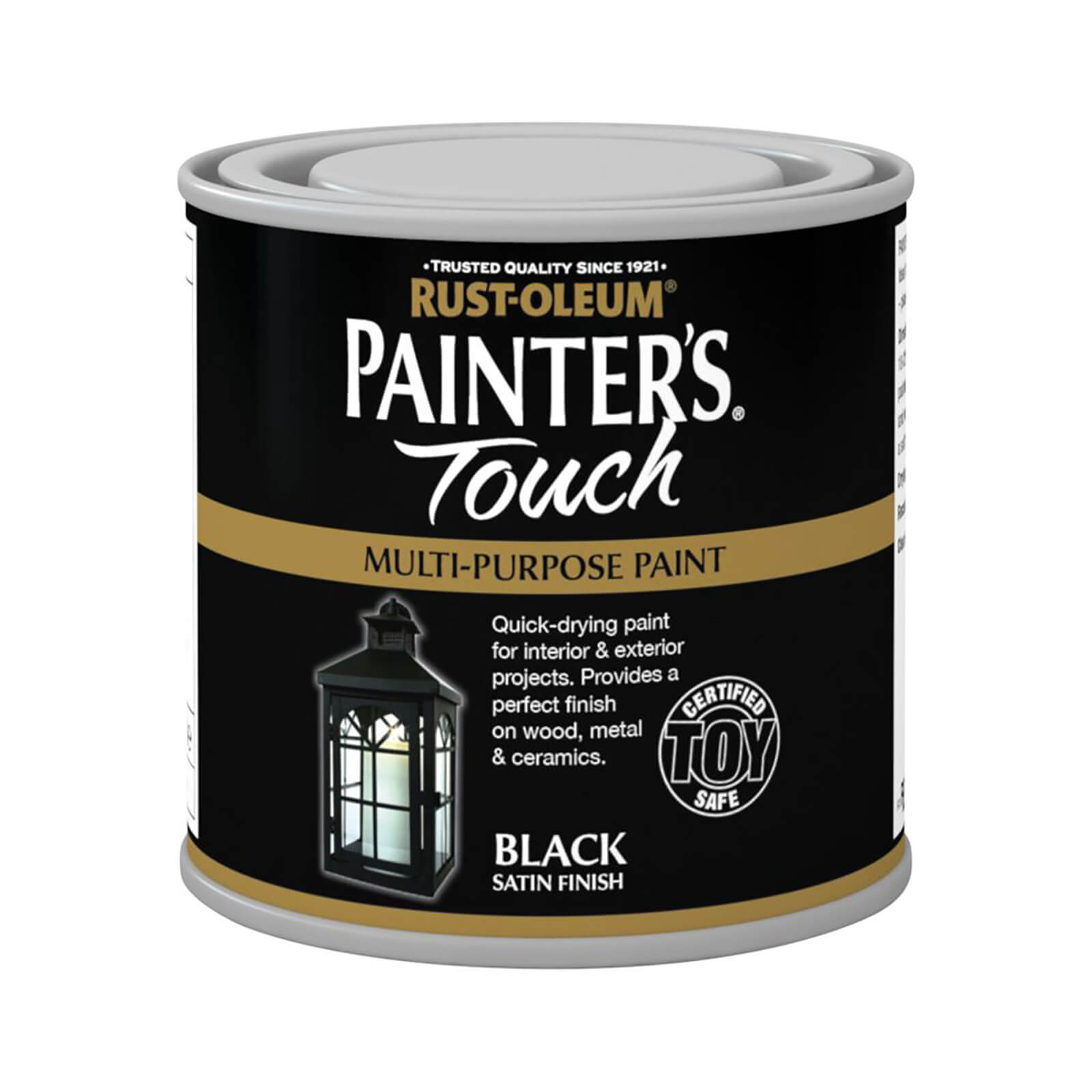 Rust-Oleum Painter's Touch Multi-Purpose Satin Paint Black - 250ml