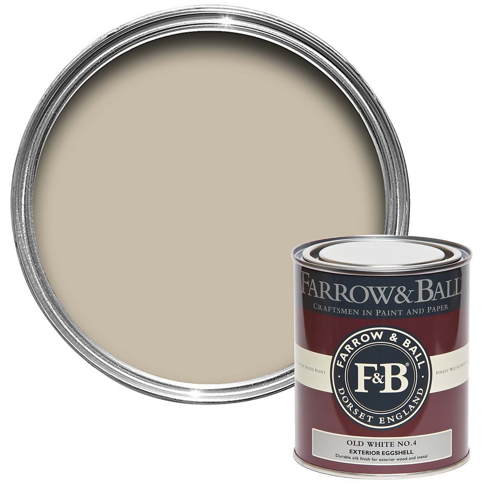 Farrow & Ball Exterior Eggshell Paint Old White No.4- 750ml