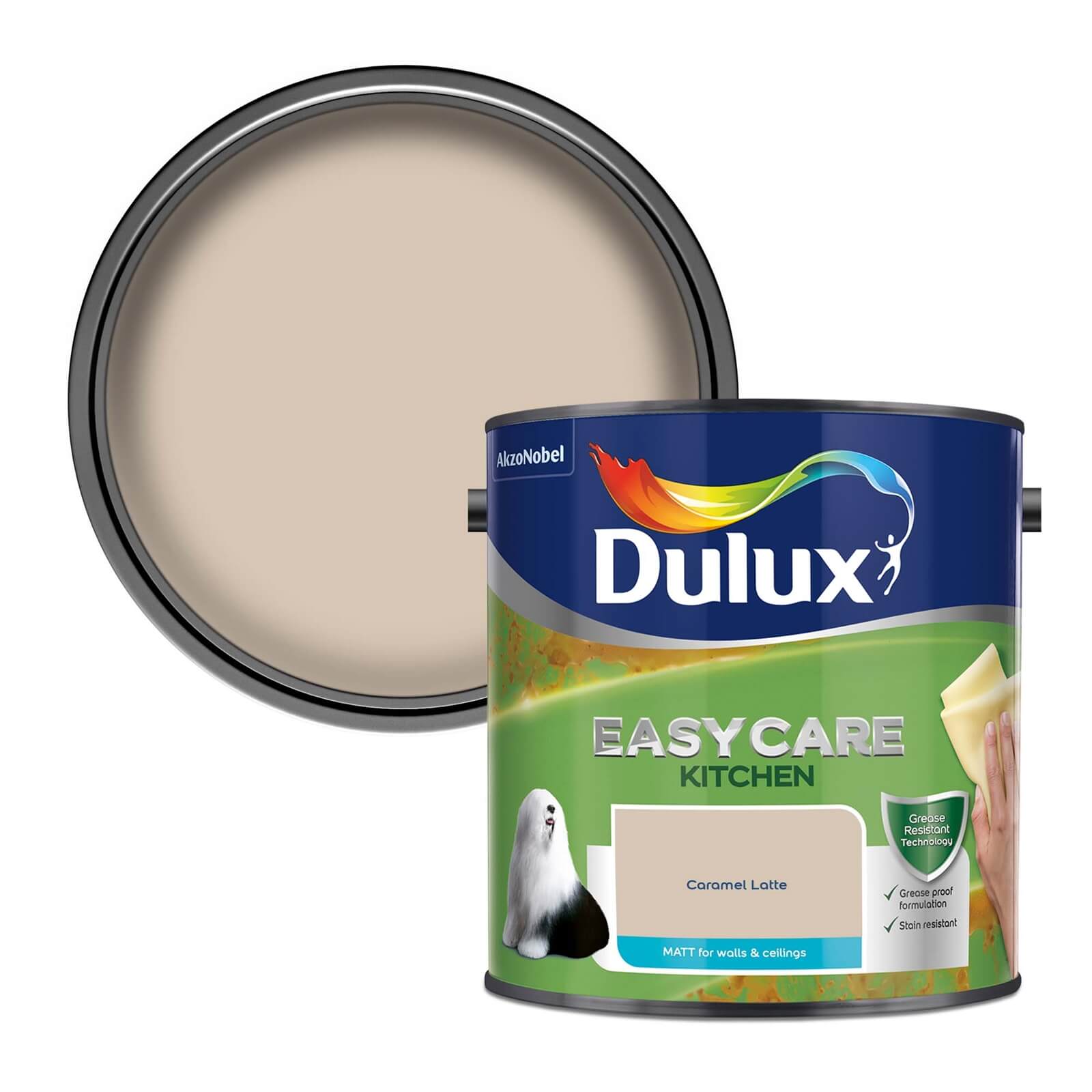 Photo of Dulux Easycare Kitchen Caramel Latte Matt Emulsion Paint - 2.5l