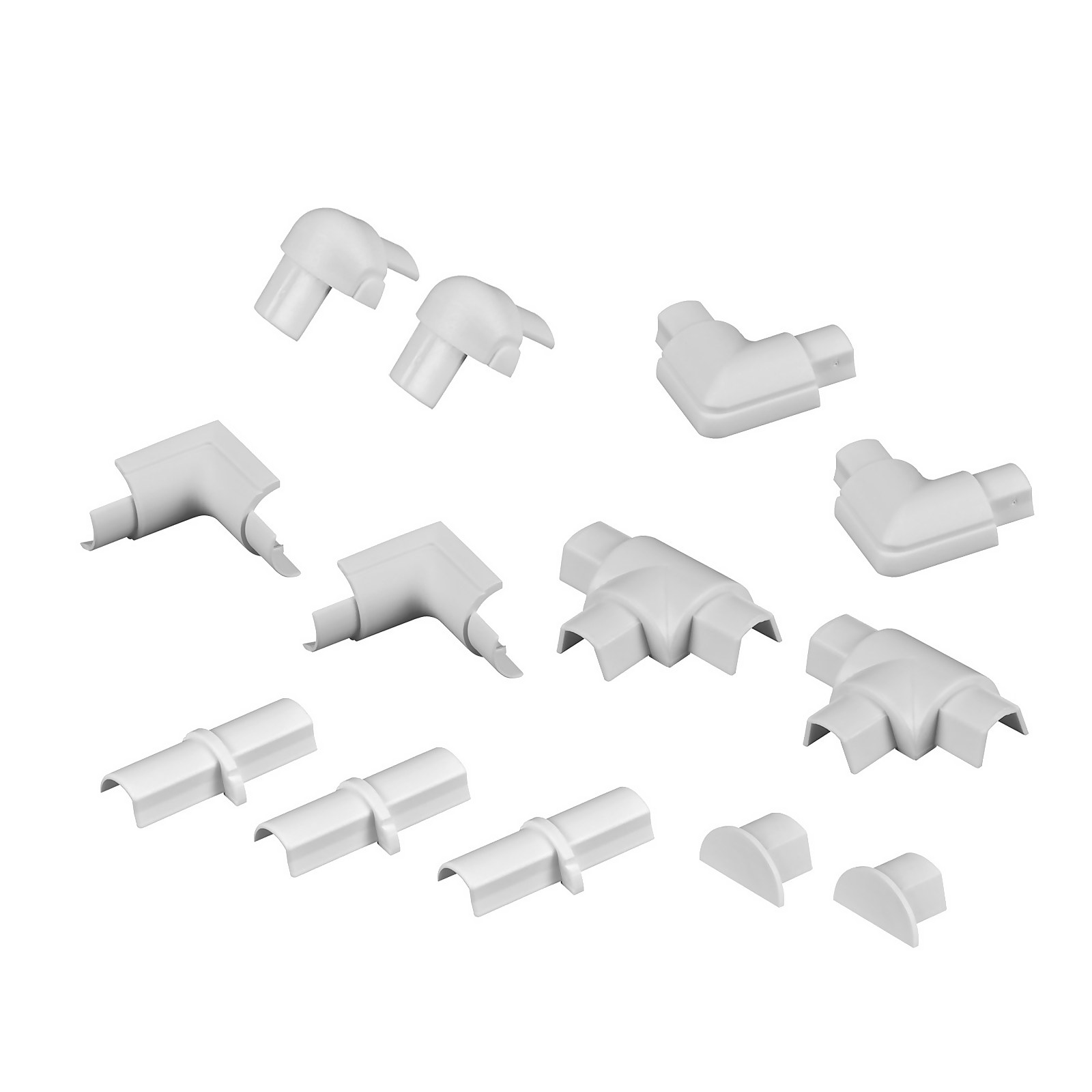 Photo of D-line Micro Decorative Trunking Smooth Fit 13 Piece Accessory Multipack 16mm X 8mm White