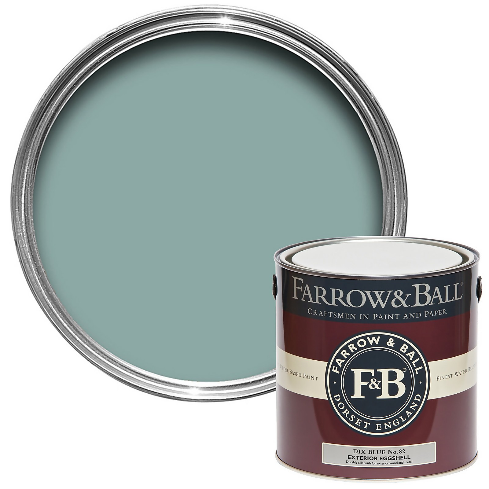 Farrow & Ball Exterior Eggshell Paint Dix Blue No.82 - 2.5L