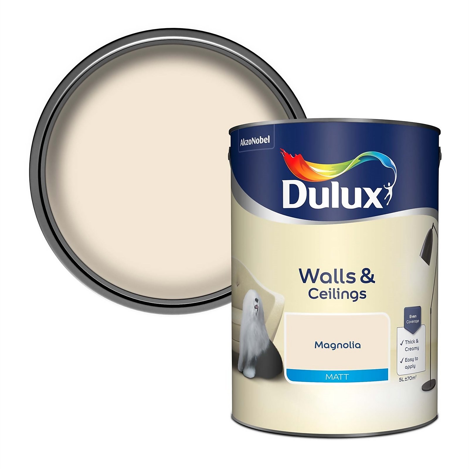 Dulux Magnolia Matt Emulsion Paint - 5L