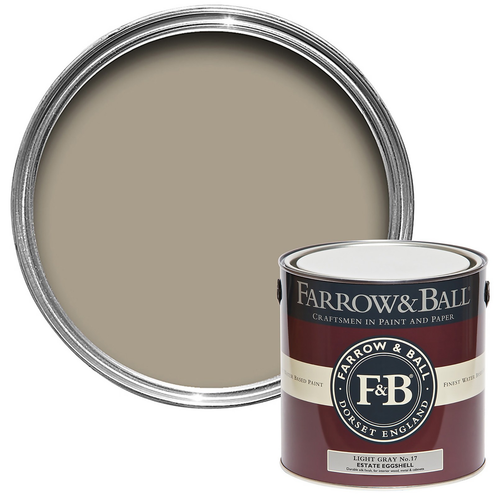 Farrow & Ball Estate Eggshell Paint Light Gray No.17 - 2.5L