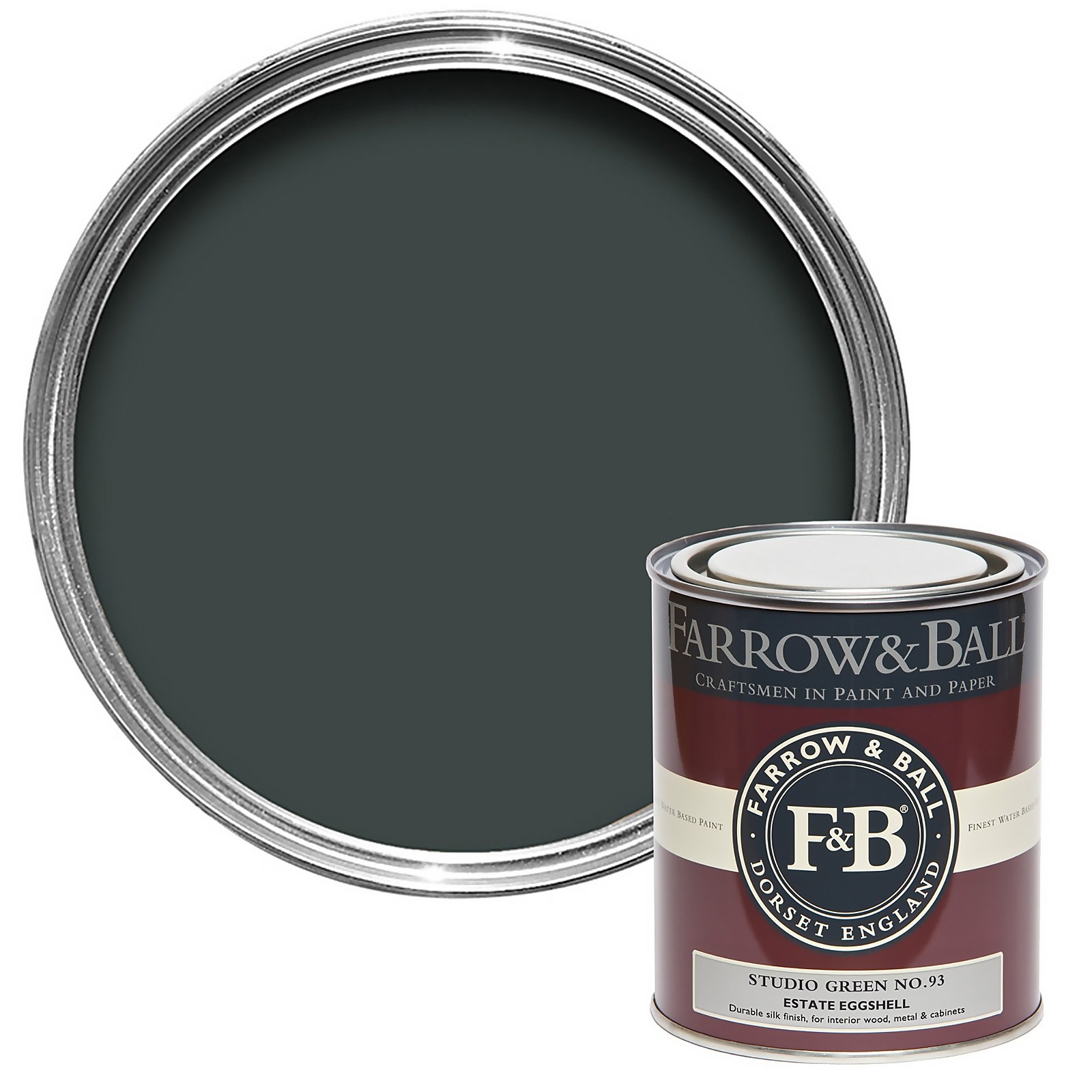 Farrow & Ball Estate Eggshell Paint Studio Green No.93 - 750ml