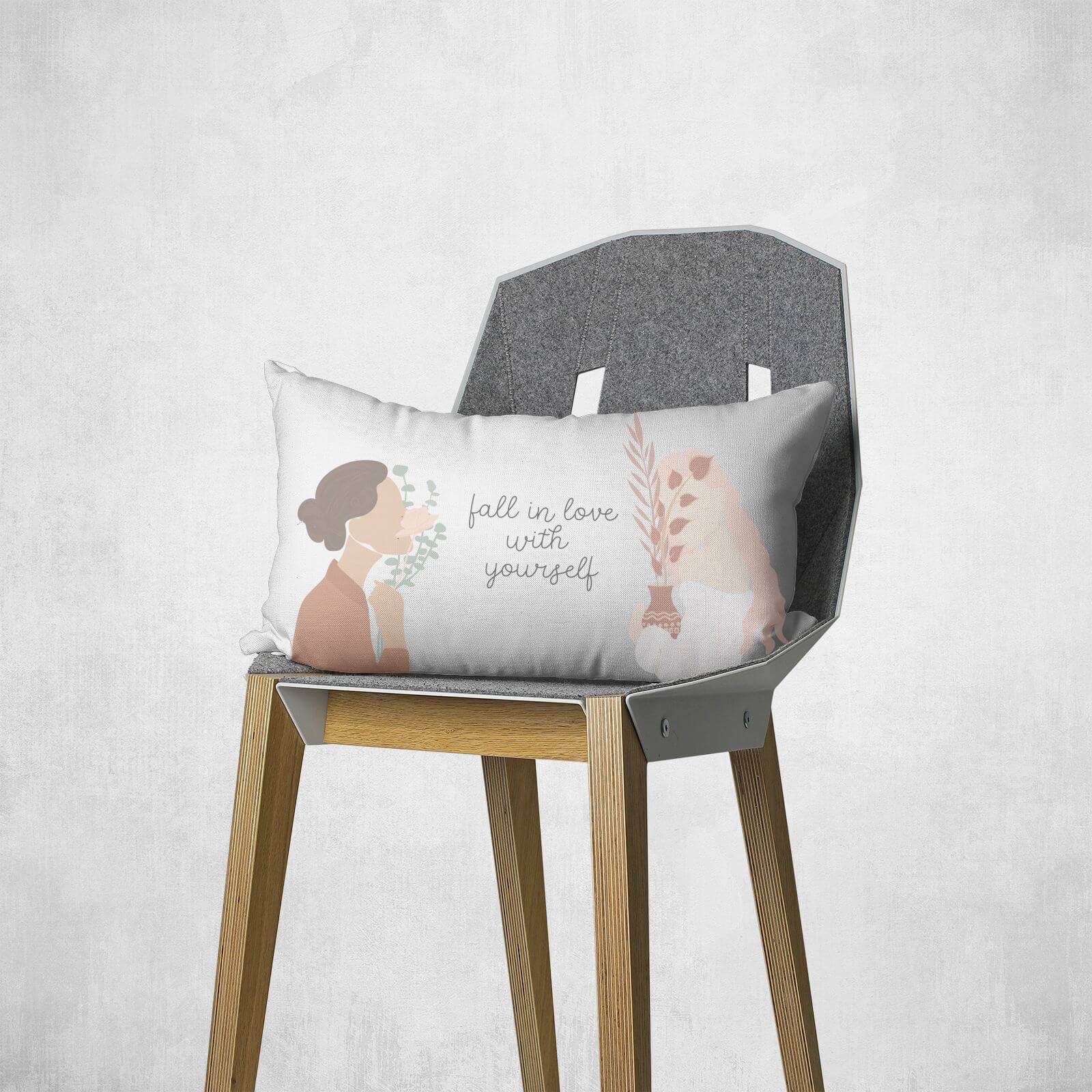 Fall In Love With Yourself Rectangular Cushion - 30x50cm - Soft Touch