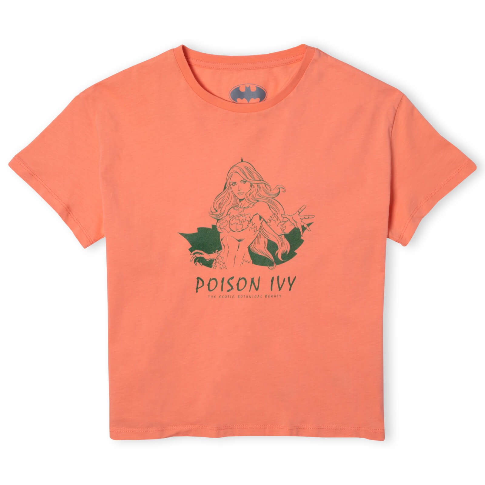 Batman Villains Poison Ivy Women's Cropped T-Shirt - Coral - XS - Burgundy Acid Wash