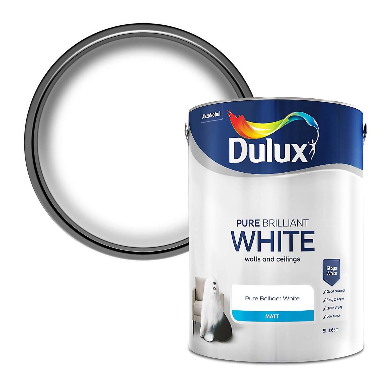 Dulux Matt Emulsion Paint Pure Brilliant White - 5L