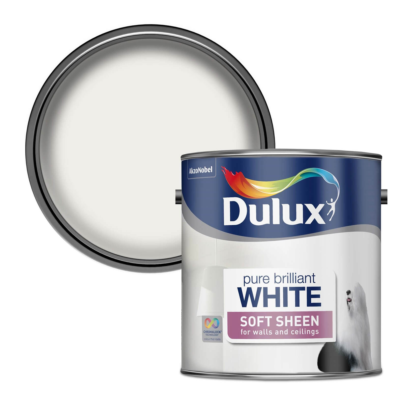Photo of Dulux Pure Brilliant White - Soft Sheen Emulsion Paint - 2.5l