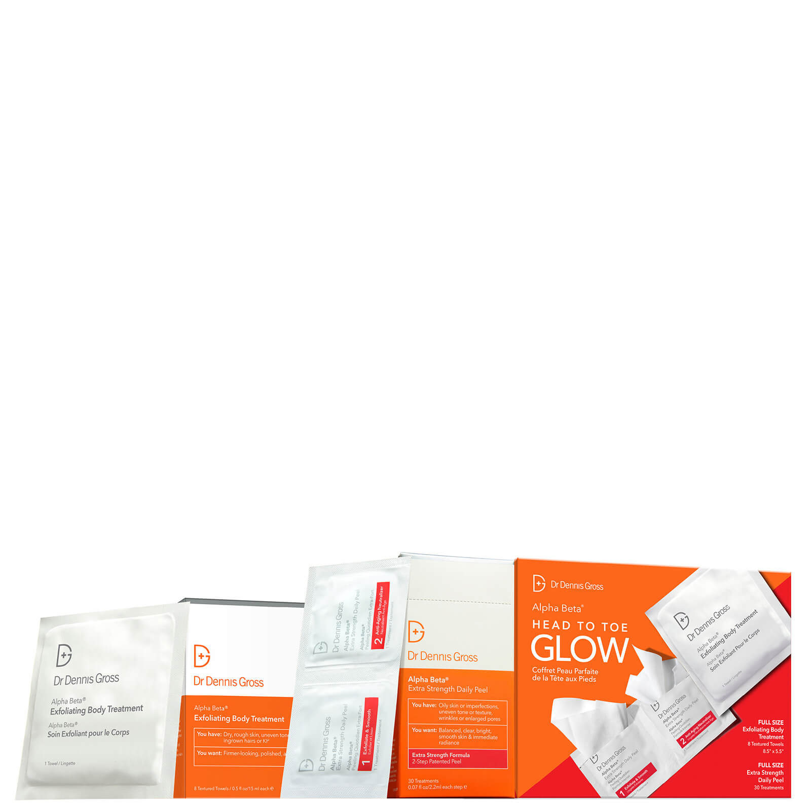 Dr Dennis Gross Skincare Head to Toe Glow Set (Worth $146)