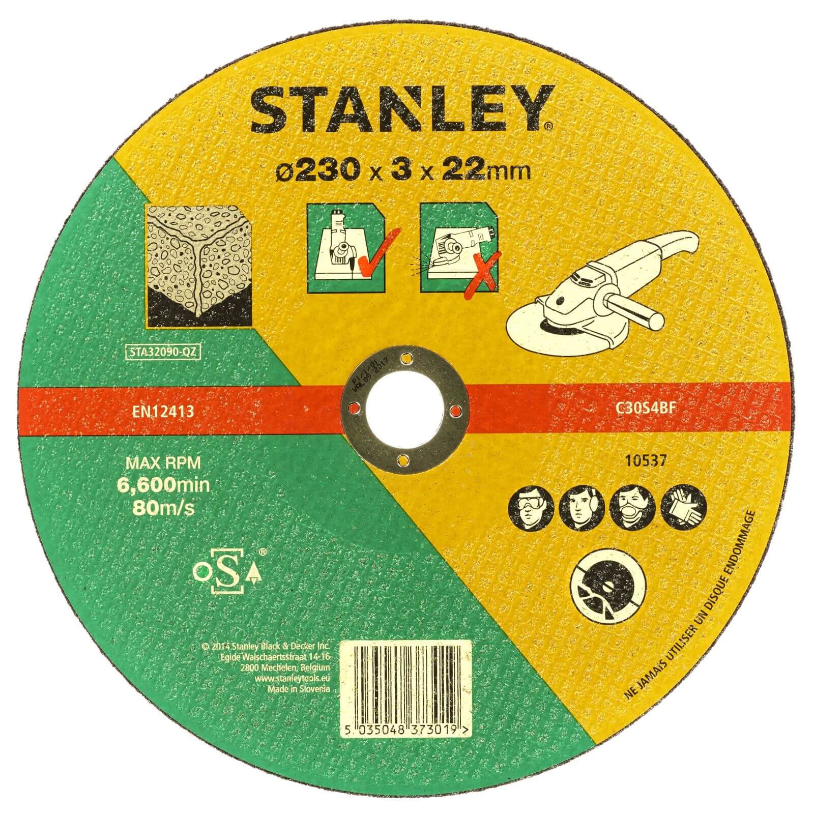Photo of Stanley 230mm Stone Cutting Disc - Sta32090-qz