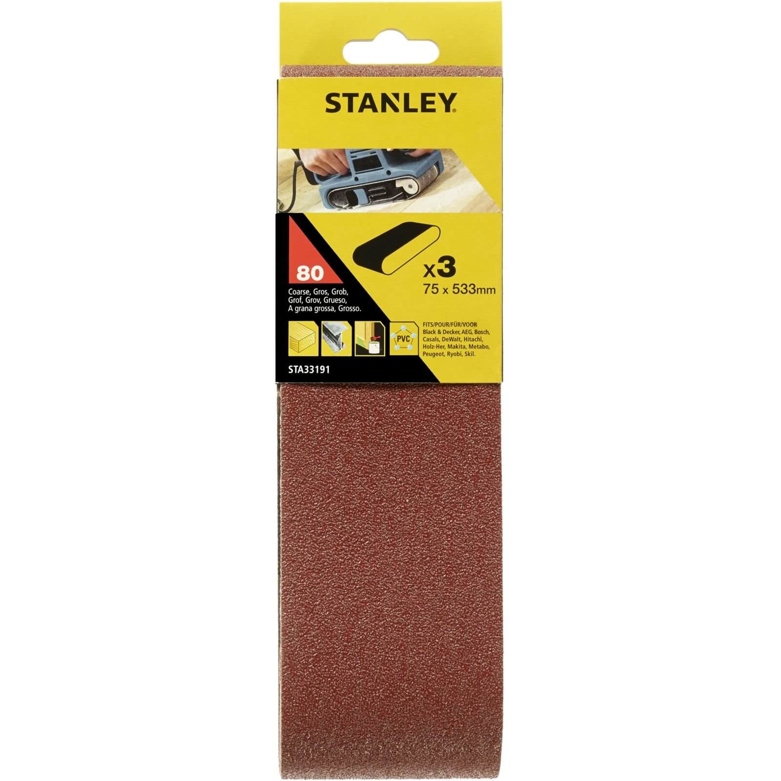 Photo of Stanley Belt Sander Belts 75x533 80g - Sta33191-xj