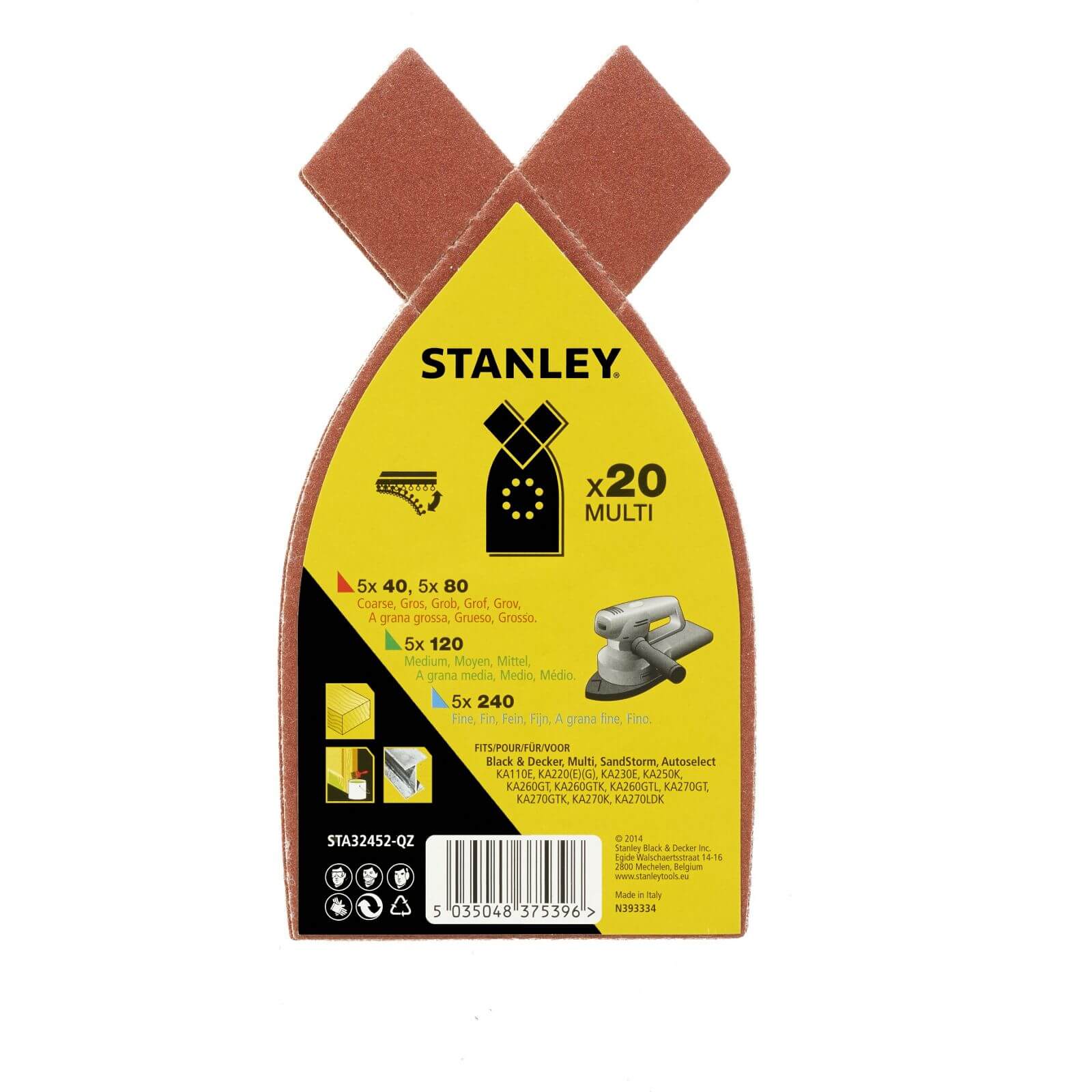 Photo of Stanley Multisander Sheet Spar Pack Of 20 - Sta32452-qz