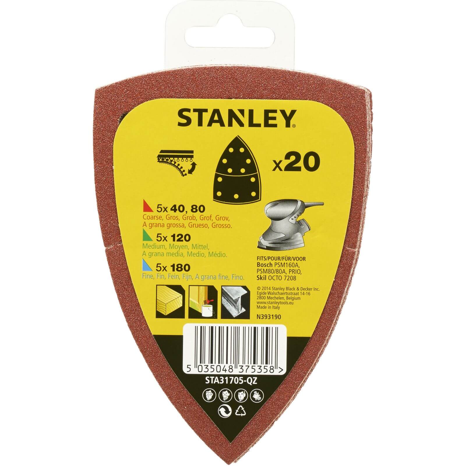 Photo of Stanley Detail Sander Sheet Spar Pack - Sta31705-qz