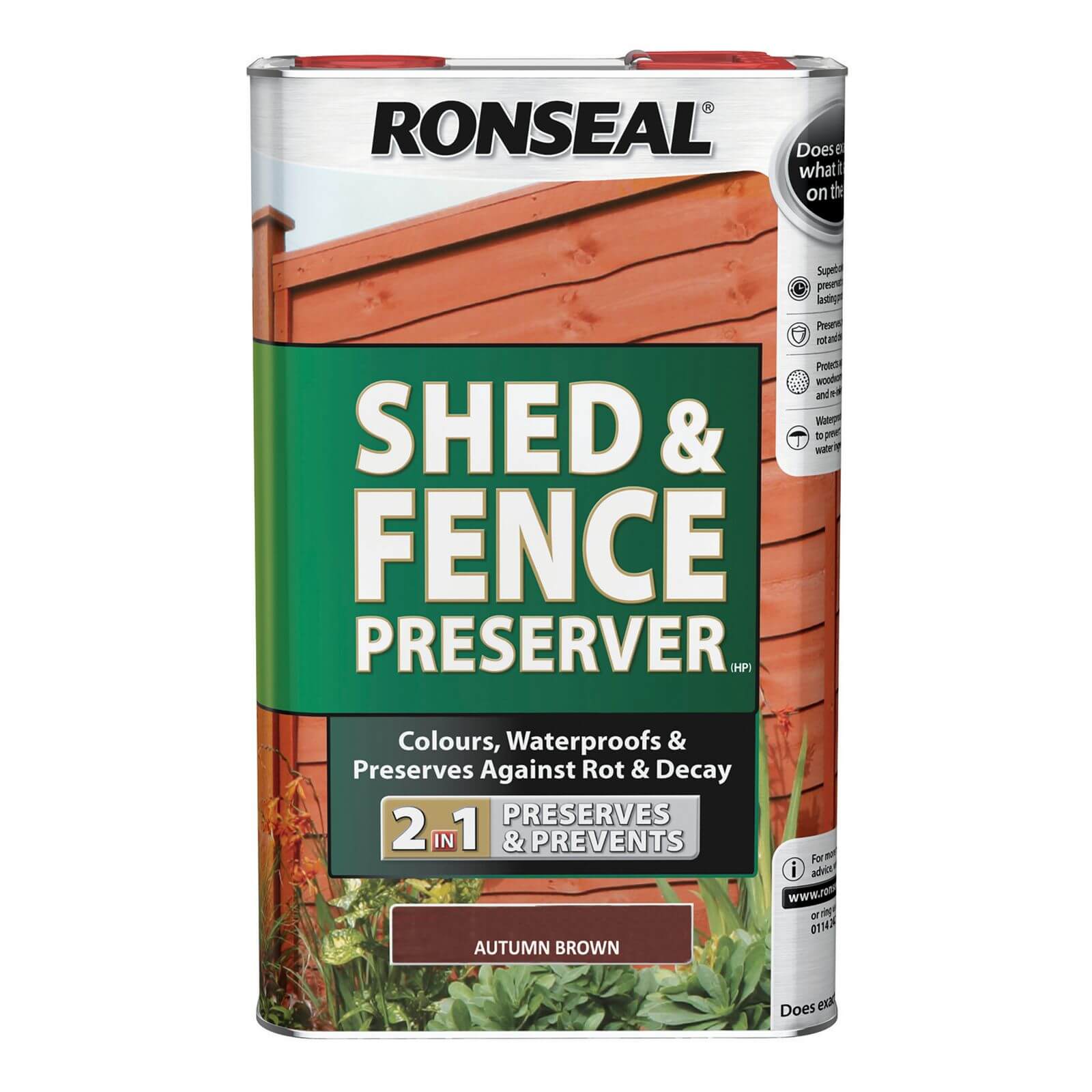 Photo of Ronseal Shed & Fence Preserver Autumn Brown - 5l