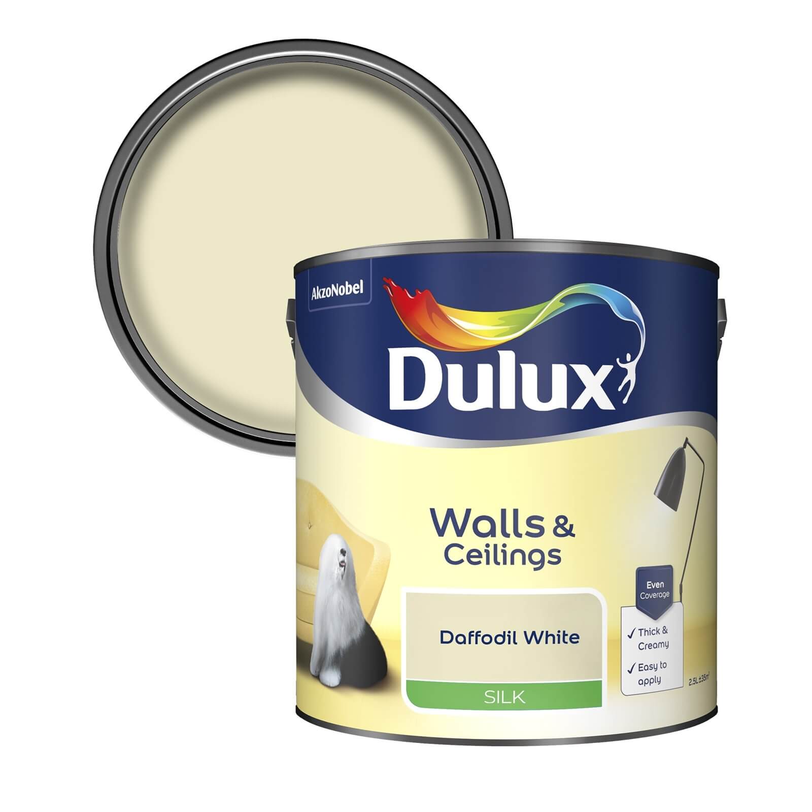 Dulux Silk Emulsion Paint Daffodil White - 2.5L