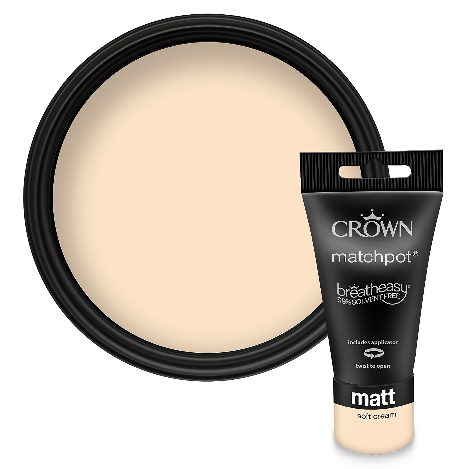 Crown Walls & Ceilings Matt Emulsion Paint Soft Cream - Tester 40ml