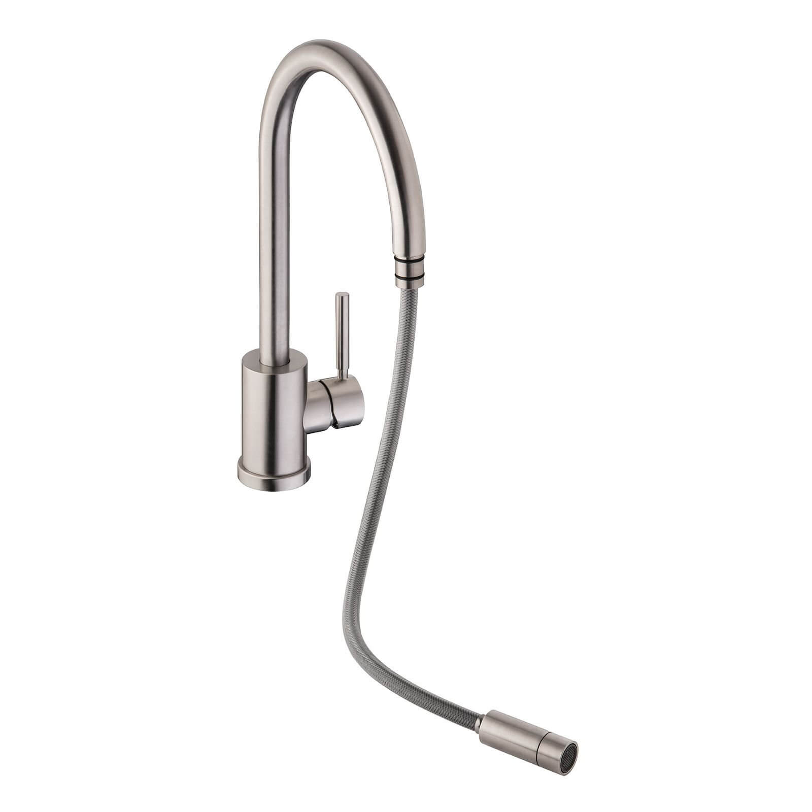 Reach Single Lever Pull Out Kitchen Tap - Brushed