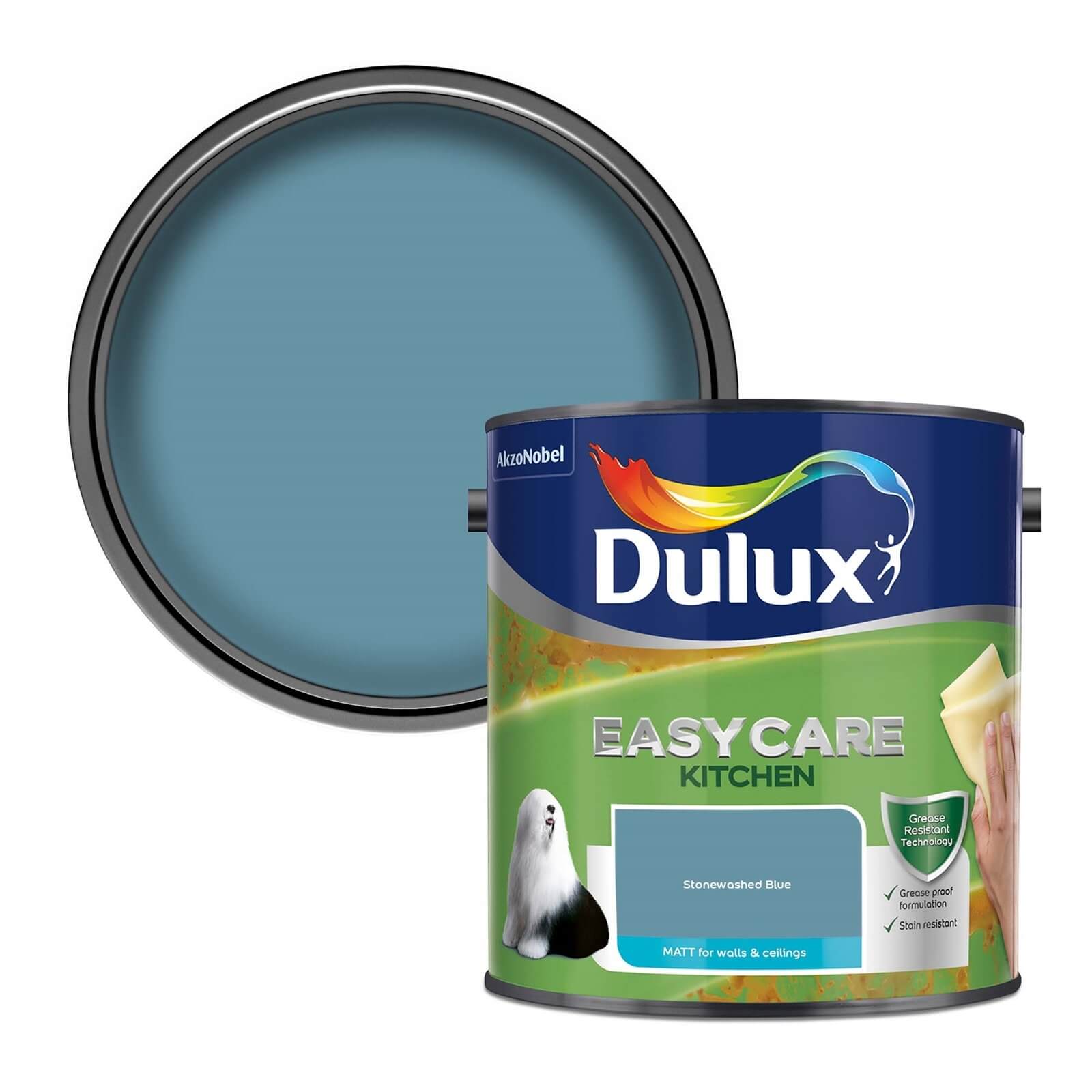 Dulux Easycare Kitchen Stonewashed Blue Matt Paint - 2.5L