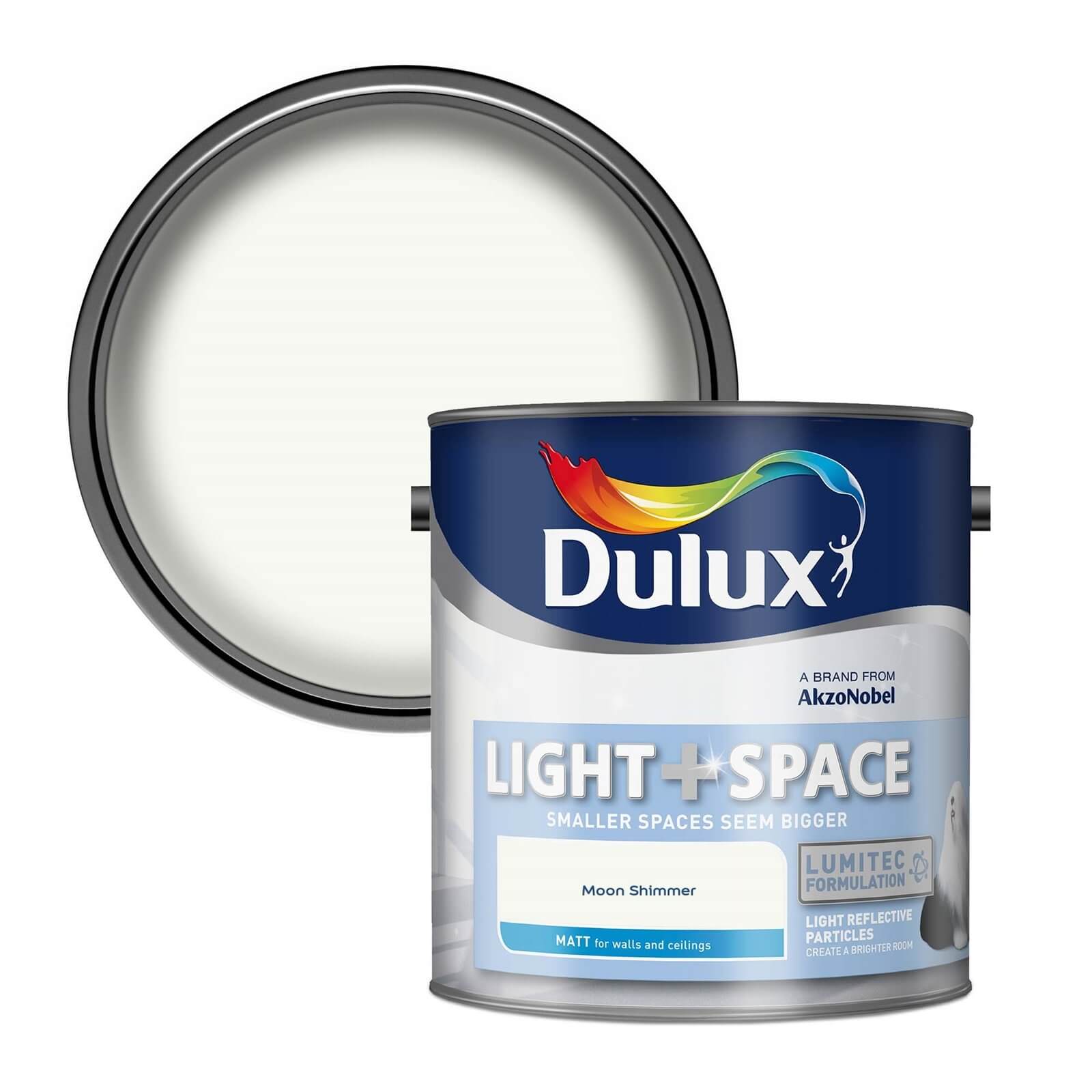 Dulux Light & Space Moon Shimmer - Matt Emulsion Paint - 2.5L