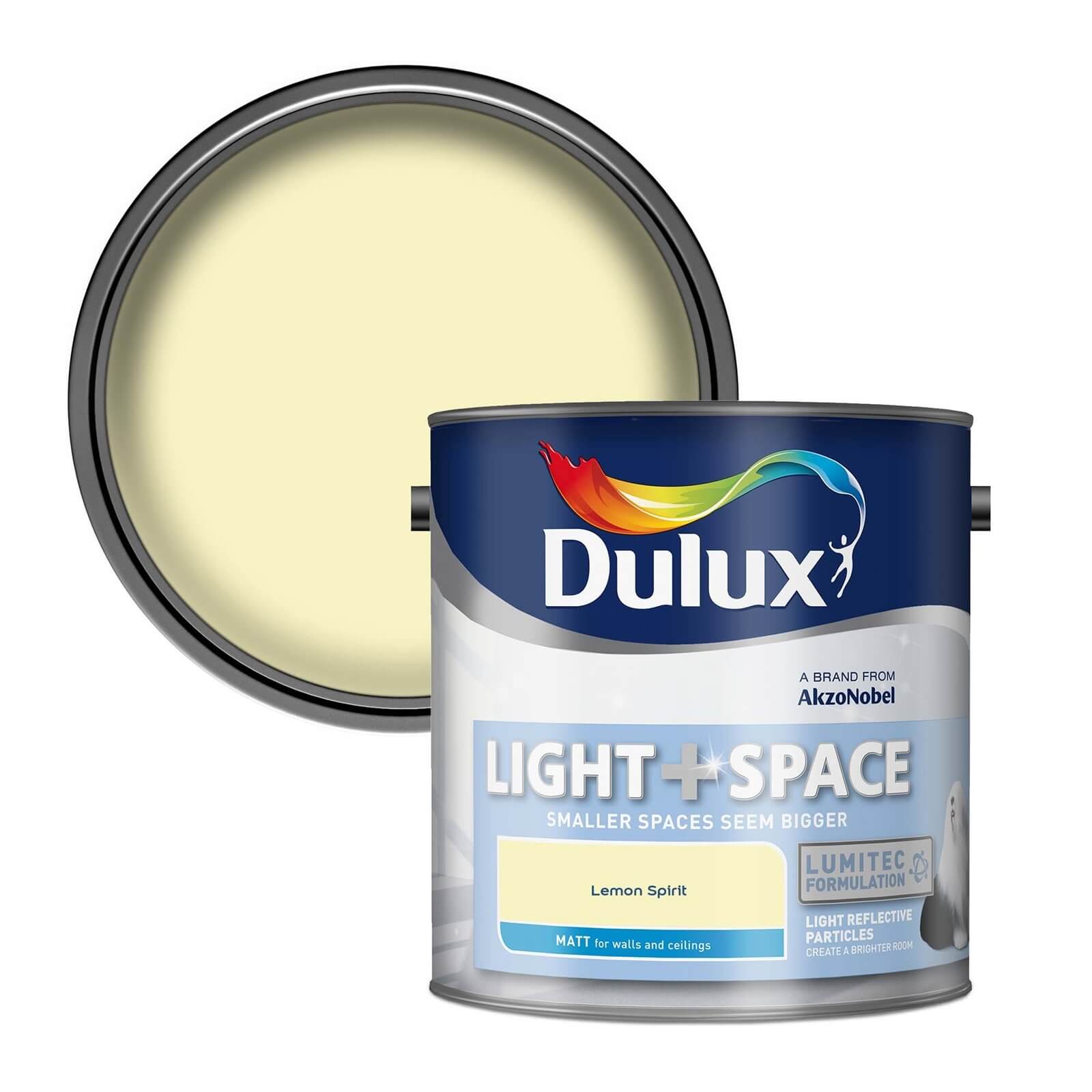 Dulux Light & Space Lemon Spirit - Matt Emulsion Paint - 2.5L