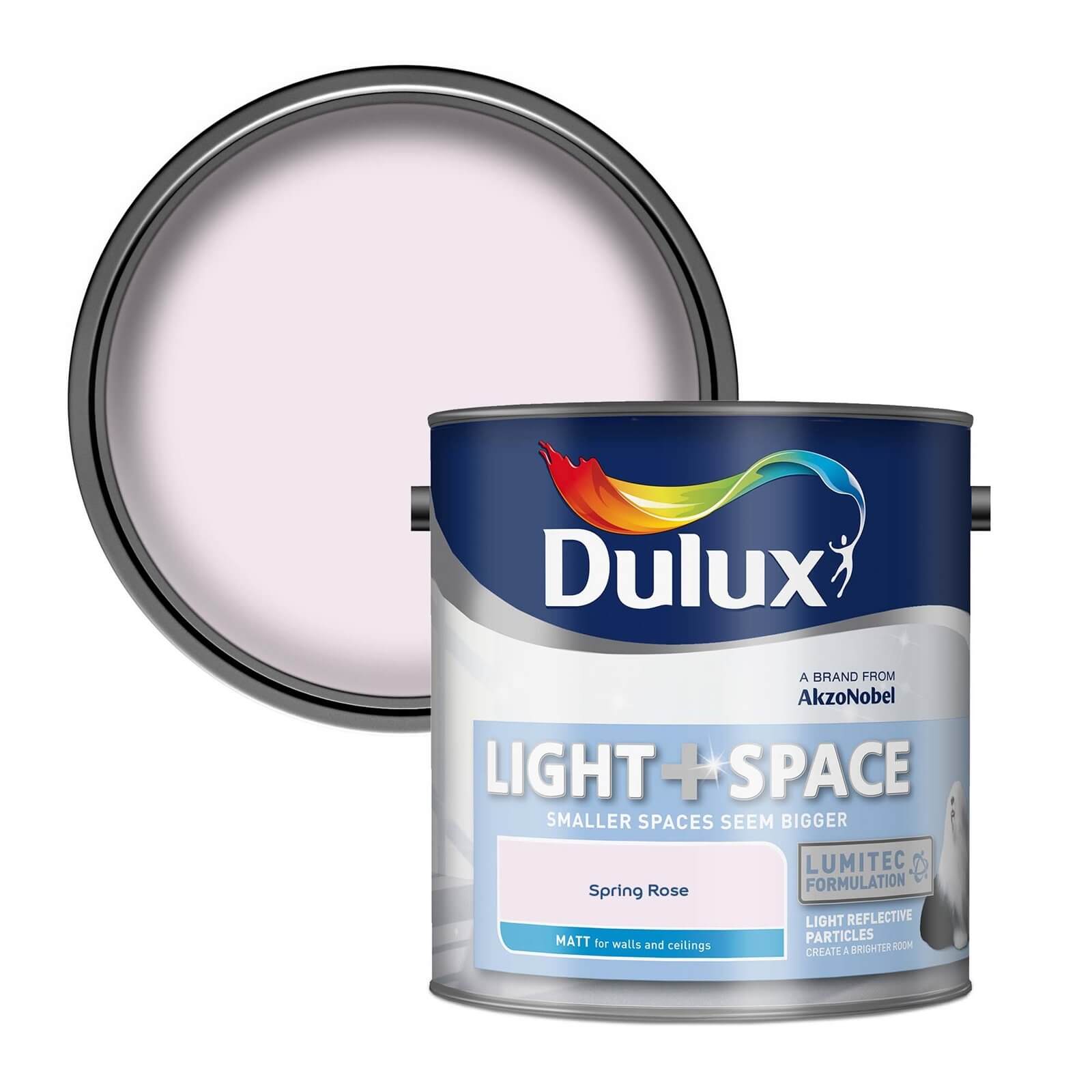 Dulux Light & Space Spring Rose - Matt Emulsion Paint - 2.5L