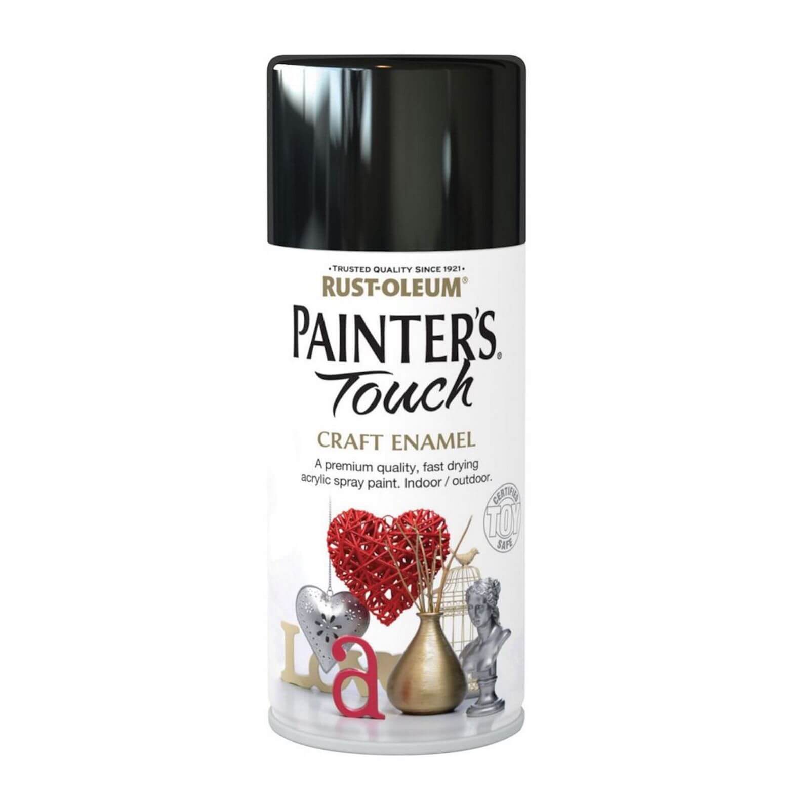 Rust-Oleum Painters Touch Craft Enamel Gloss Spray Paint Black - 150ml