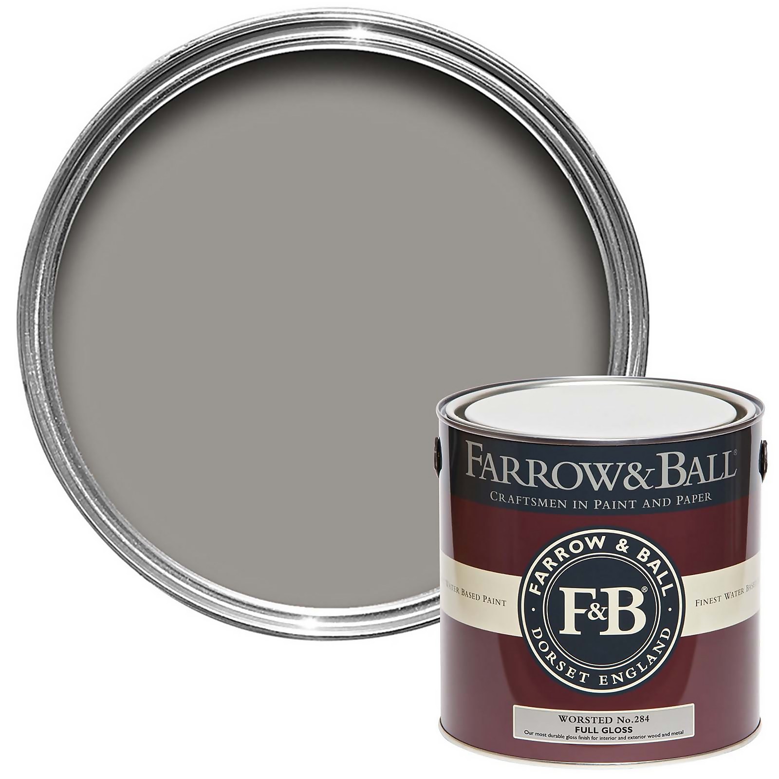 Farrow & Ball Full Gloss Paint Worsted No.284 - 2.5L