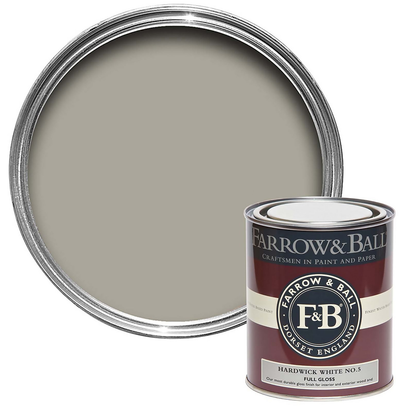 Farrow & Ball Full Gloss Paint Hardwick White No.5 - 750ml
