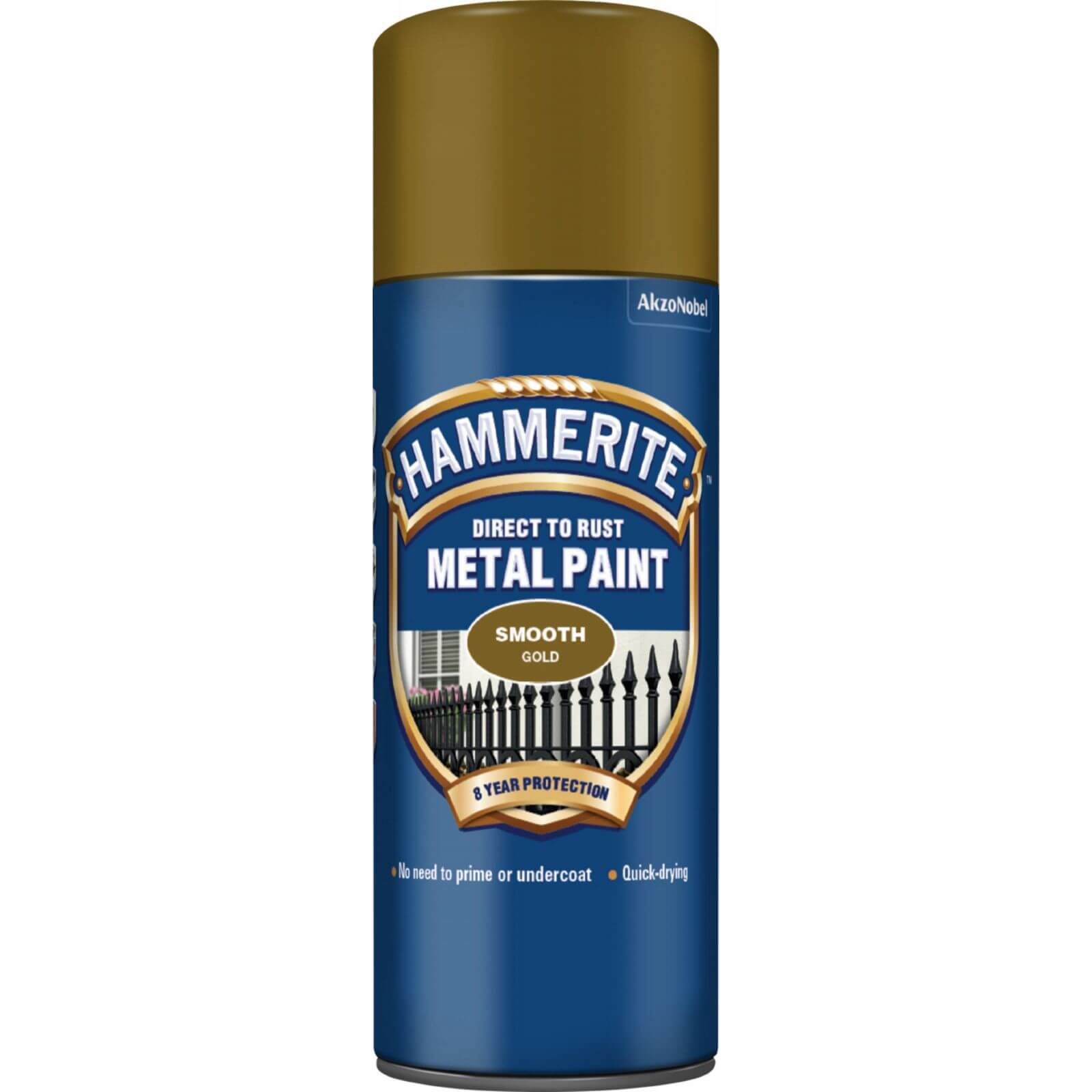 Hammerite Direct To Rust Metal Spray Paint Smooth Gold - 400ml