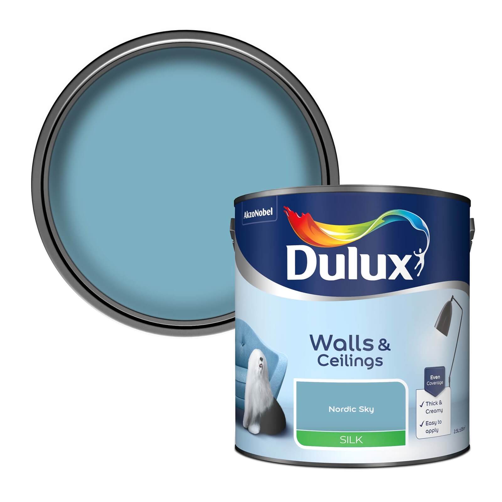 Dulux Silk Emulsion Paint Nordic Sky - 2.5L