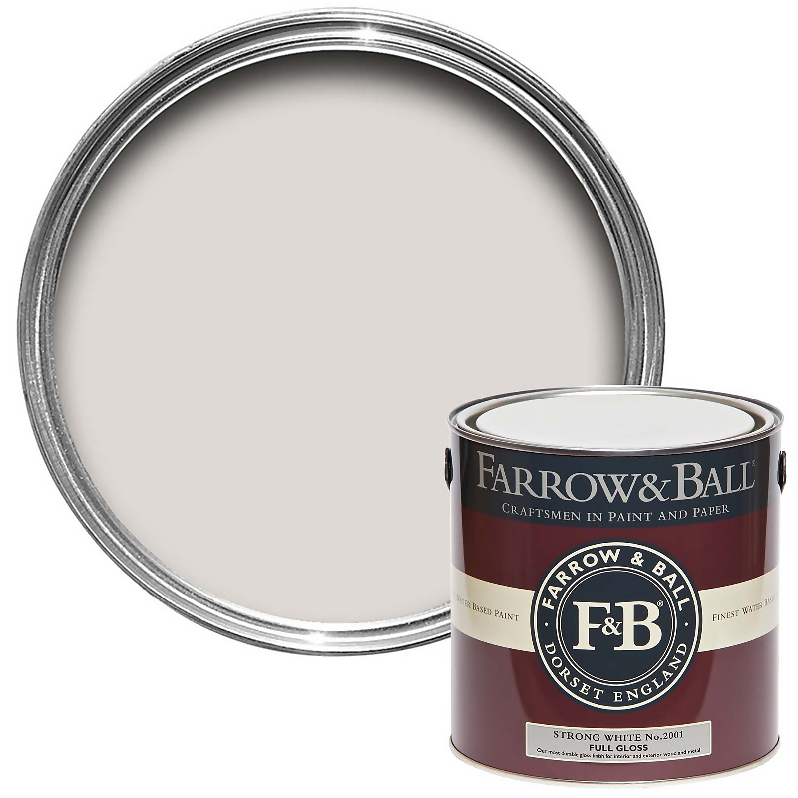 Farrow & Ball Full Gloss Paint Strong White No.2001 - 2.5L