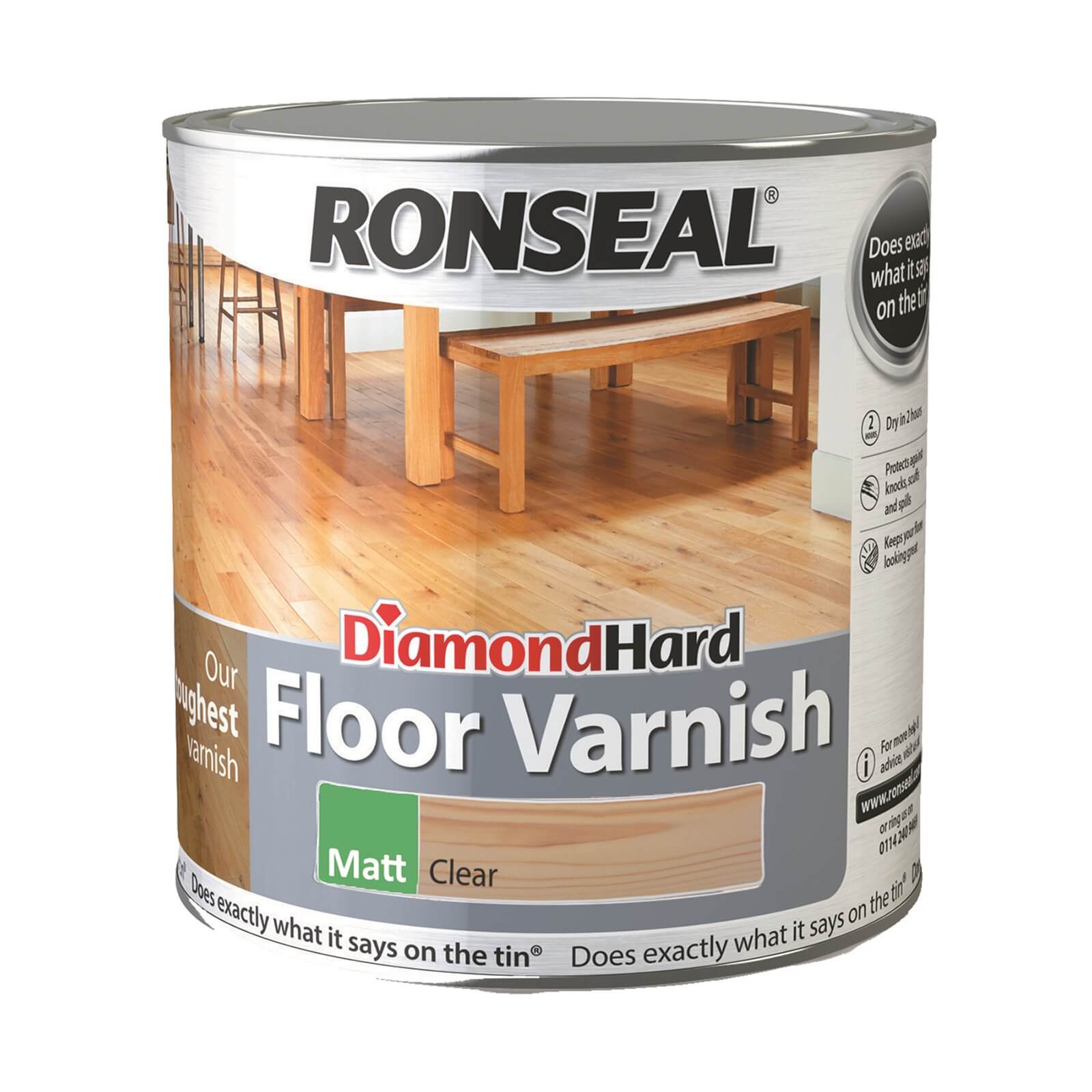Photo of Ronseal Diamond Hard Floor Varnish Clear Matt - 2.5l