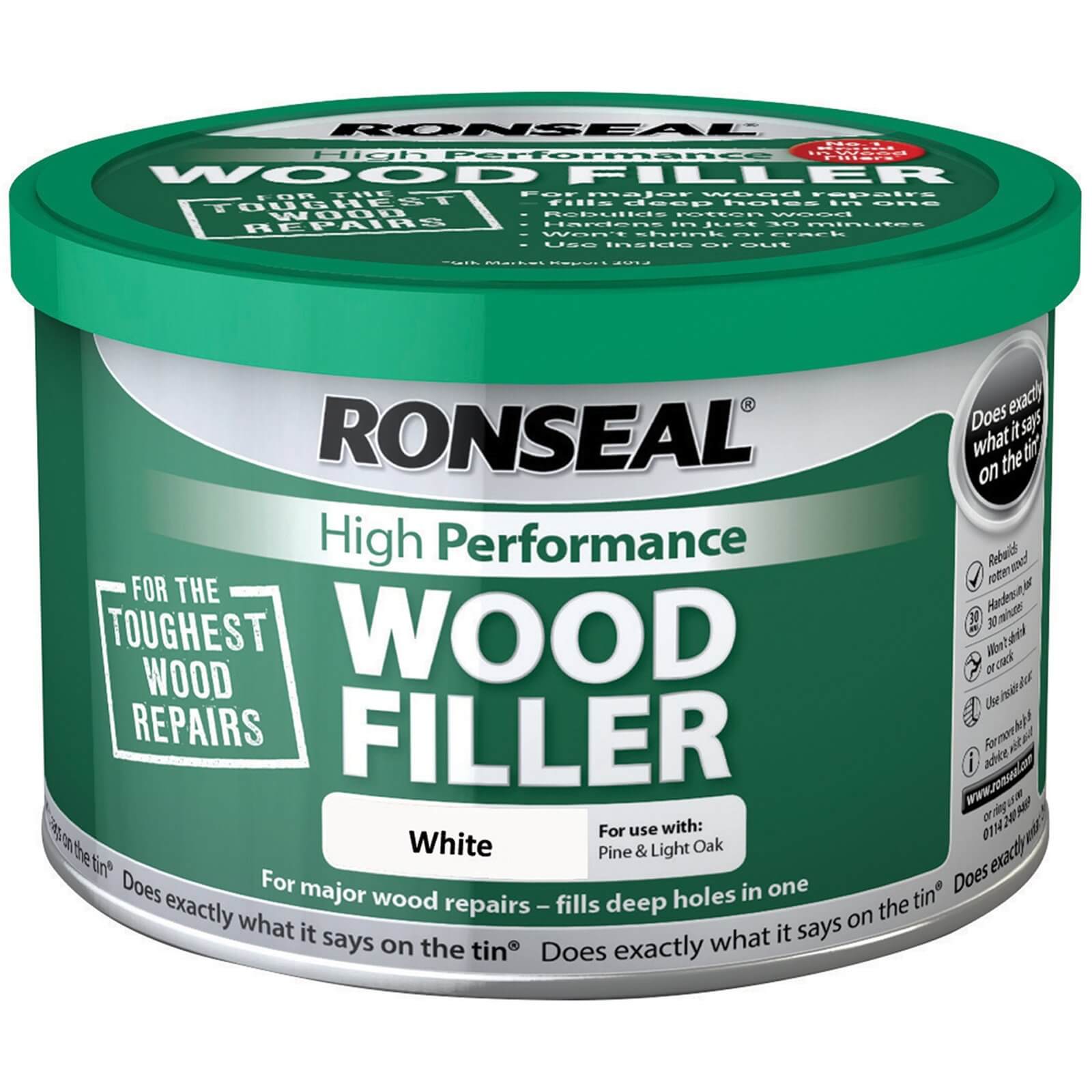 Photo of Ronseal High Performance Wood Filler - White - 275g