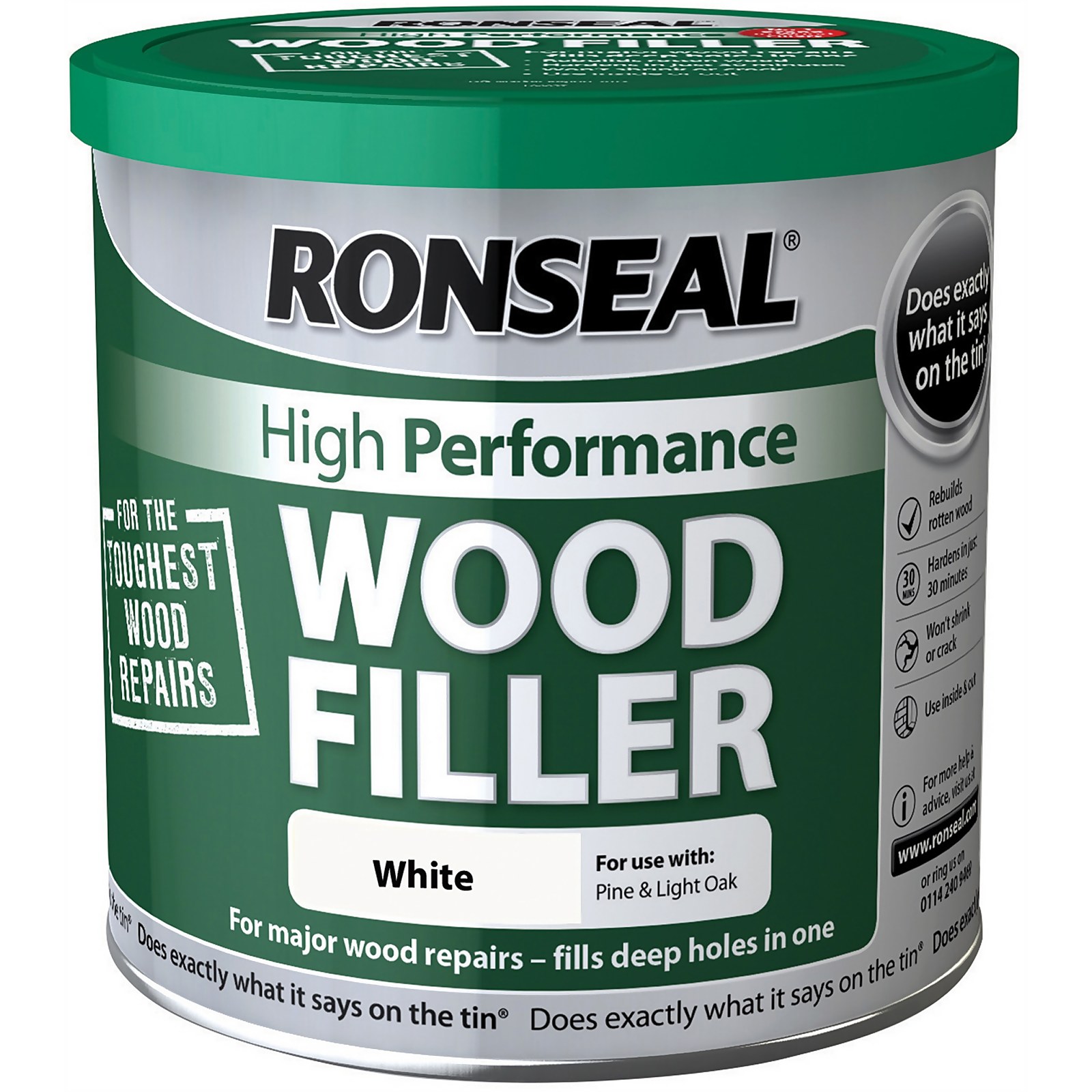Photo of Ronseal High Performance Wood Filler - White - 550g