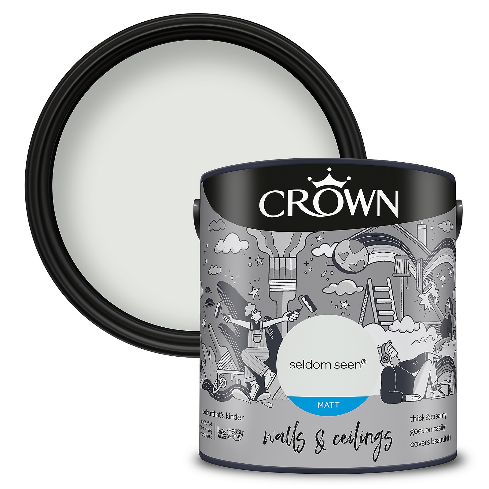 Crown Breatheasy Seldom Seen - Matt Standard Emulsion Paint - 2.5L
