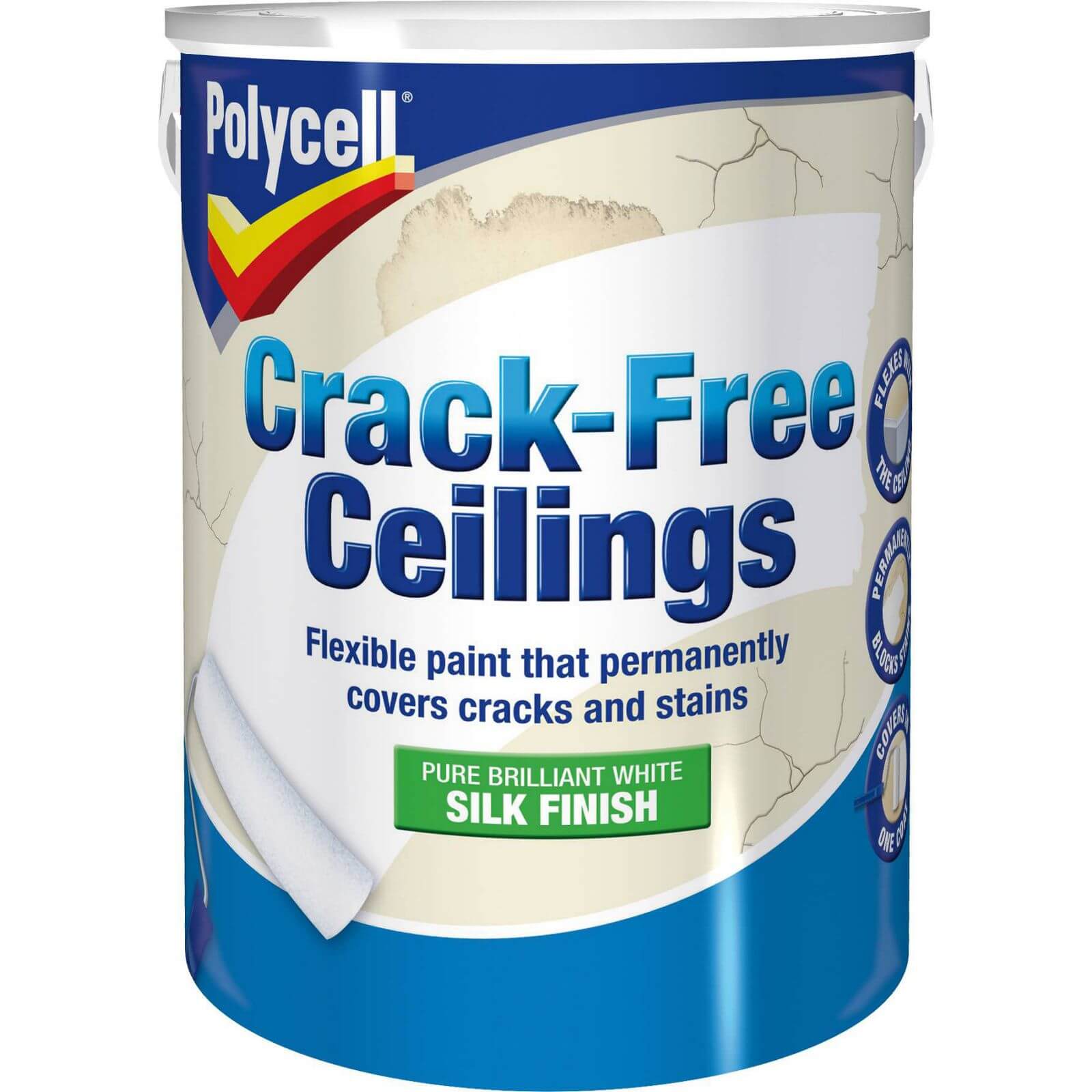 Photo of Polycell Smoothover Crack Free - Silk Finish - 5l