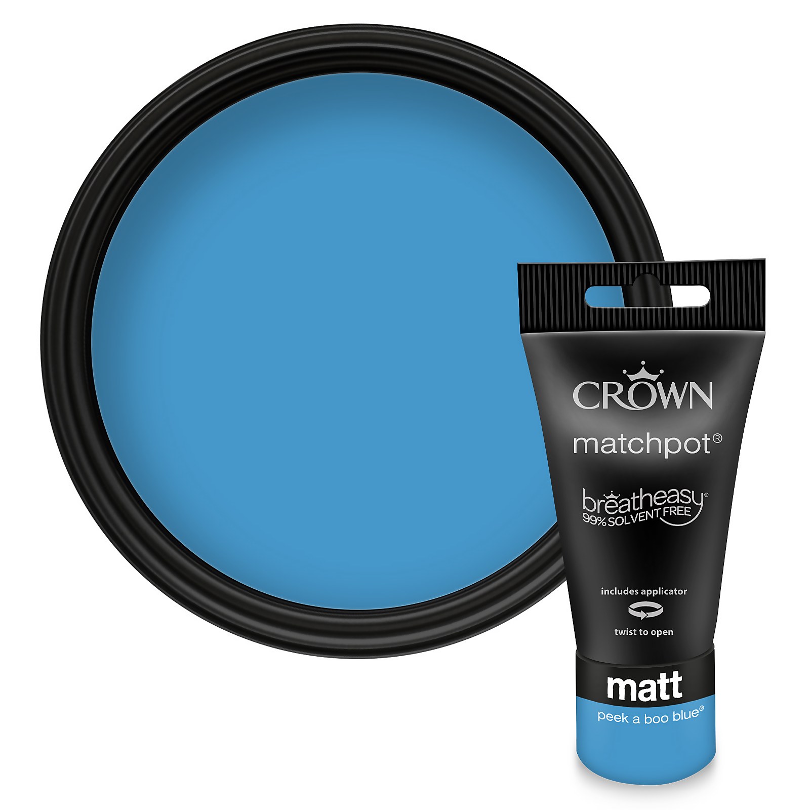 Crown Feature Wall Breatheasy Matt Paint Peek-A-Boo Blue - Tester 40ml