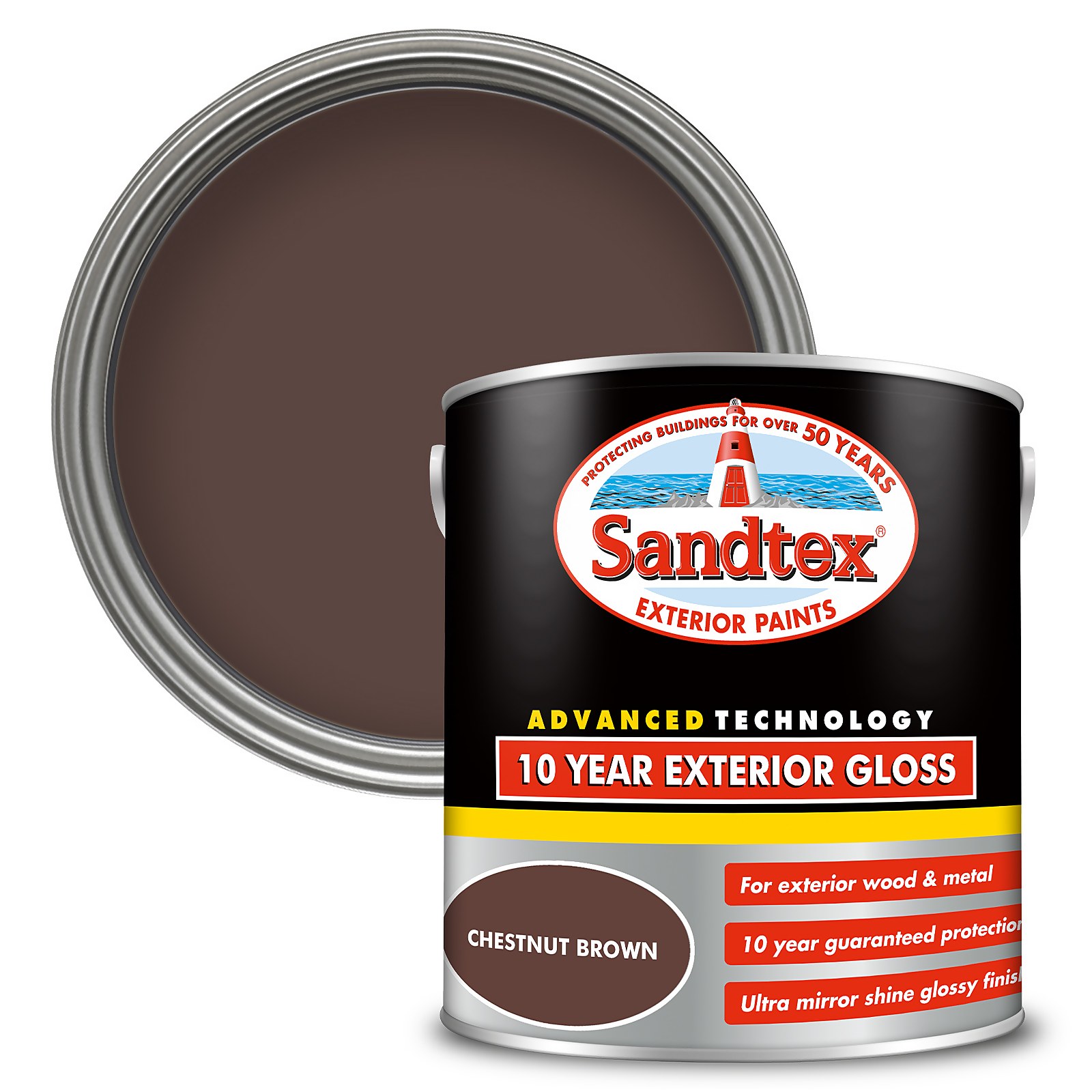 Sandtex 10 Year Gloss Paint Chestnut Brown - 2.5L