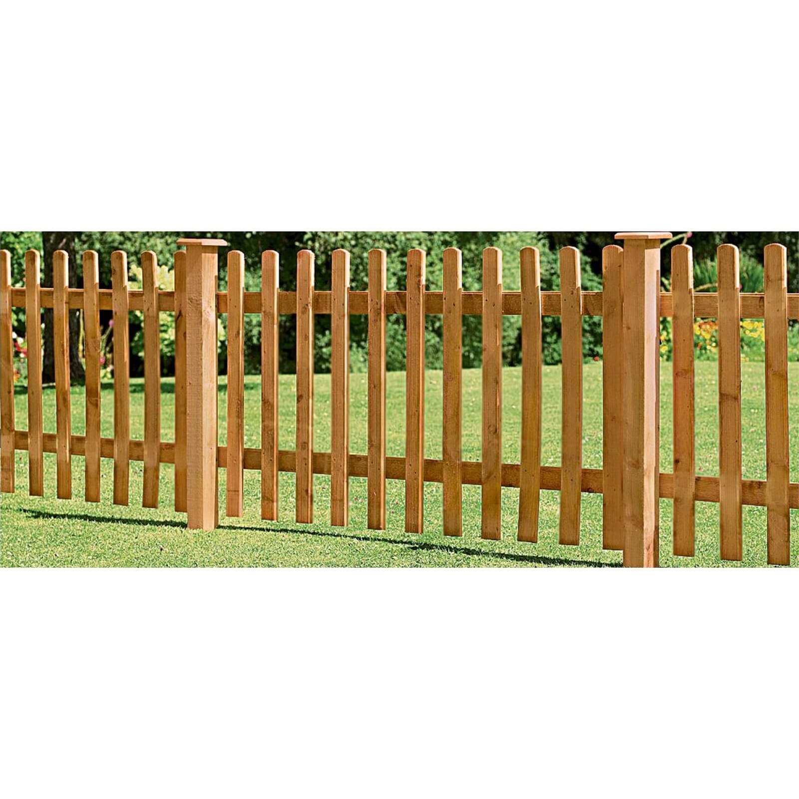 Forest Larchlap Pale 0.9m Picket Fence Panel - Pack of 3