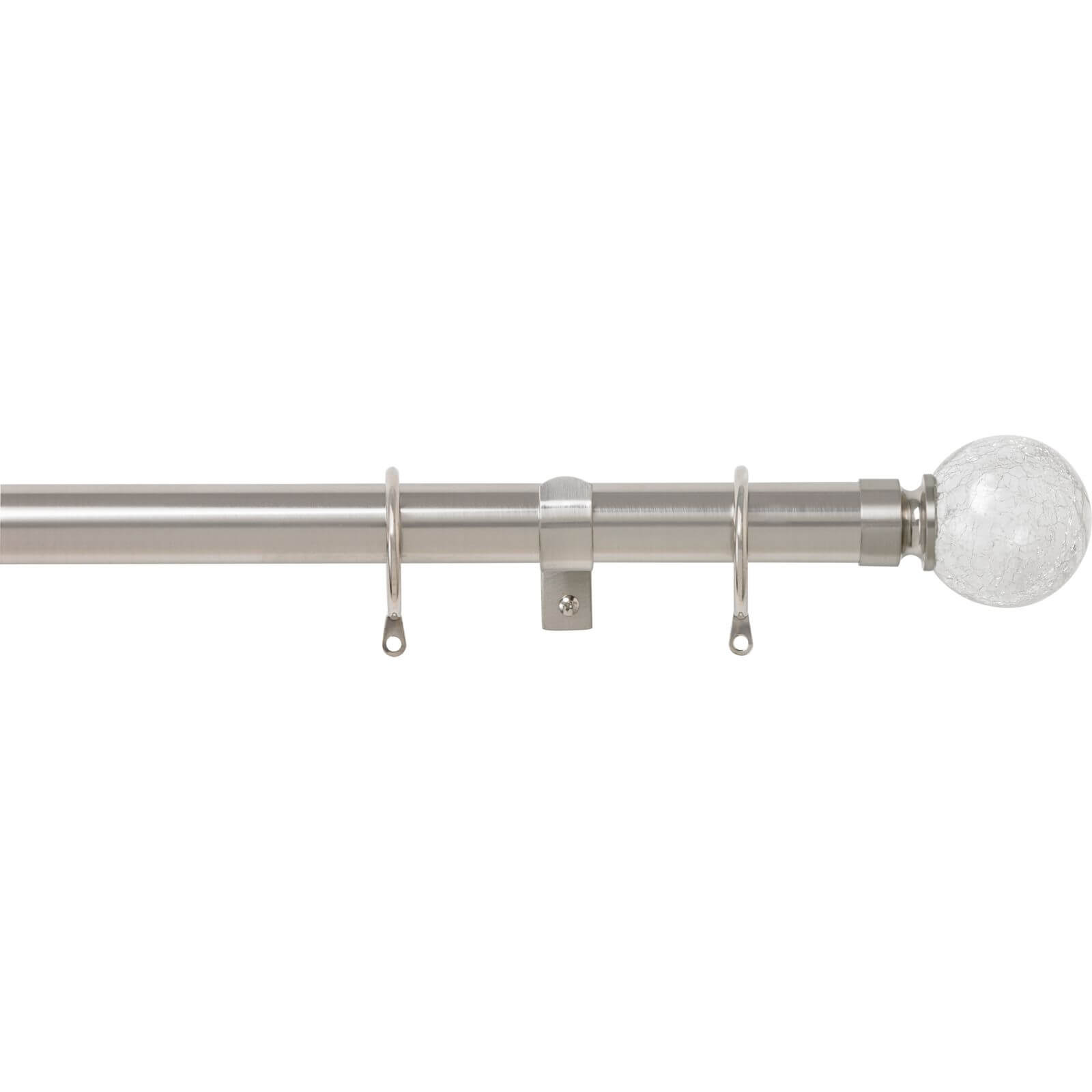 Photo of Satin Steel 28mm Fixed Curtain Pole Crackle 1.2m